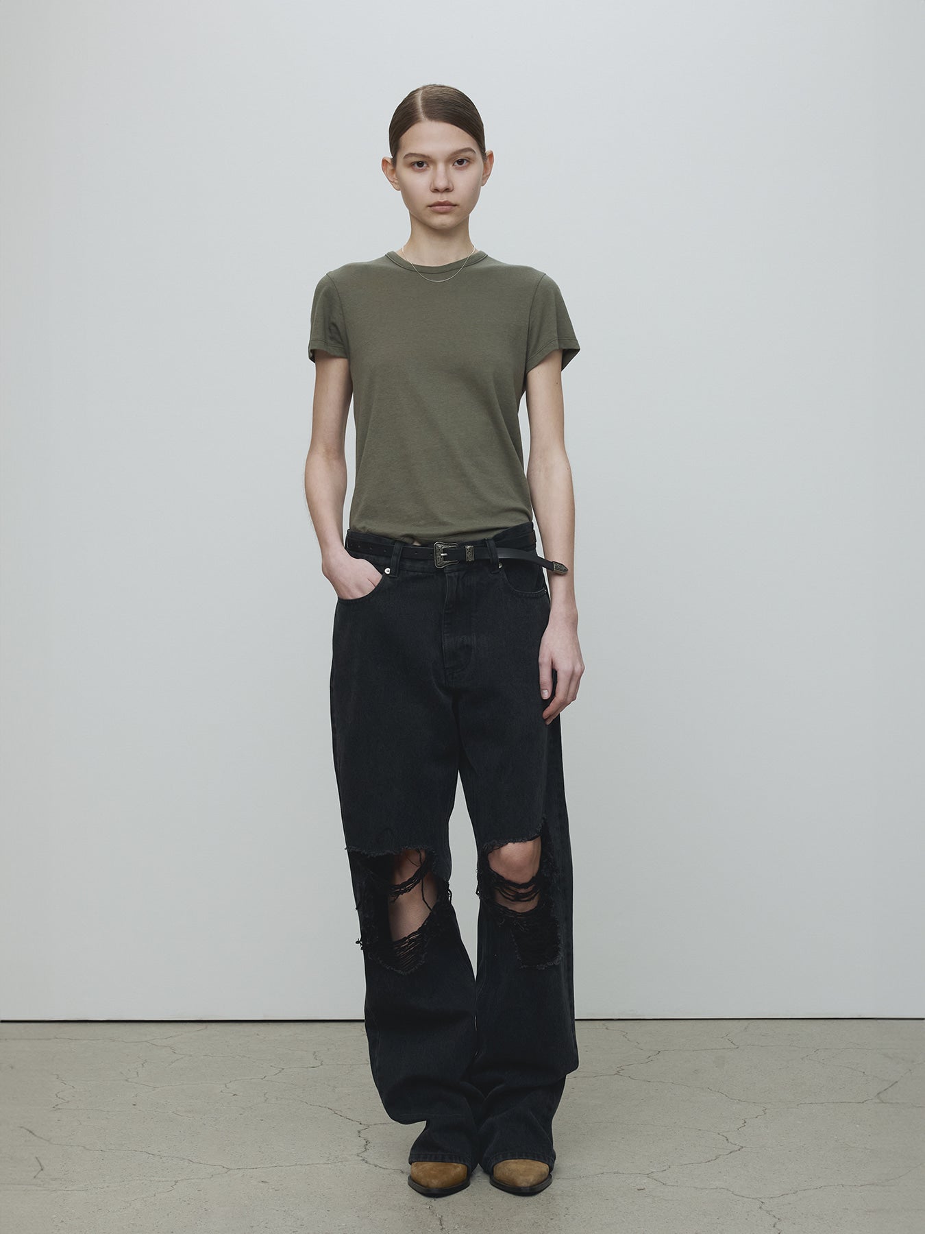 Tonywack - Cotton Cashmere T-Shirts (Olive) product image 4 | TRAB K-Fashion Australia