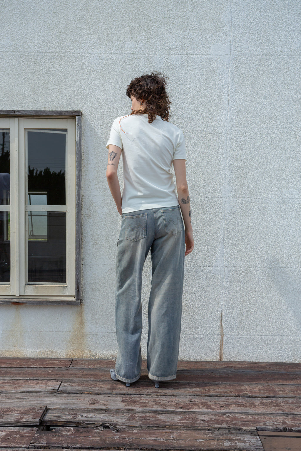 Matin Kim - Out Pocket Washed Denim Pants (Smoke Blue) product image 9 | TRAB K-Fashion Australia