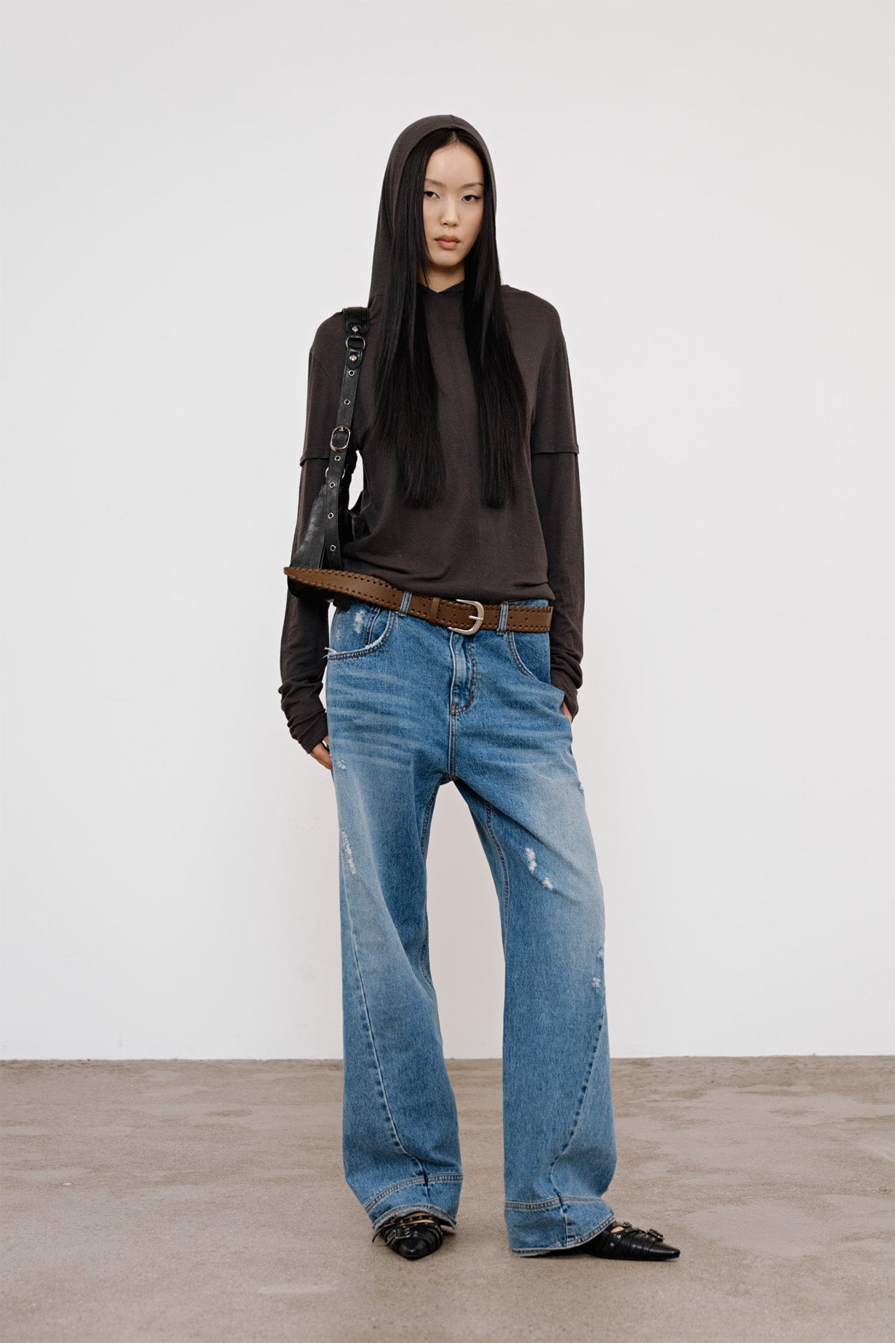 Deinet - Fake Hood Long Sleeve (Charcoal) product image 4 | TRAB K-Fashion Australia