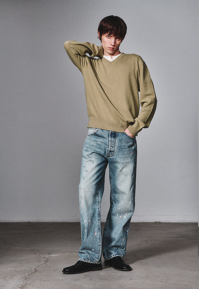 Art if acts - Painted Regular 5P Denim Pants (Used Light Blue) product image 4 | TRAB K-Fashion Australia