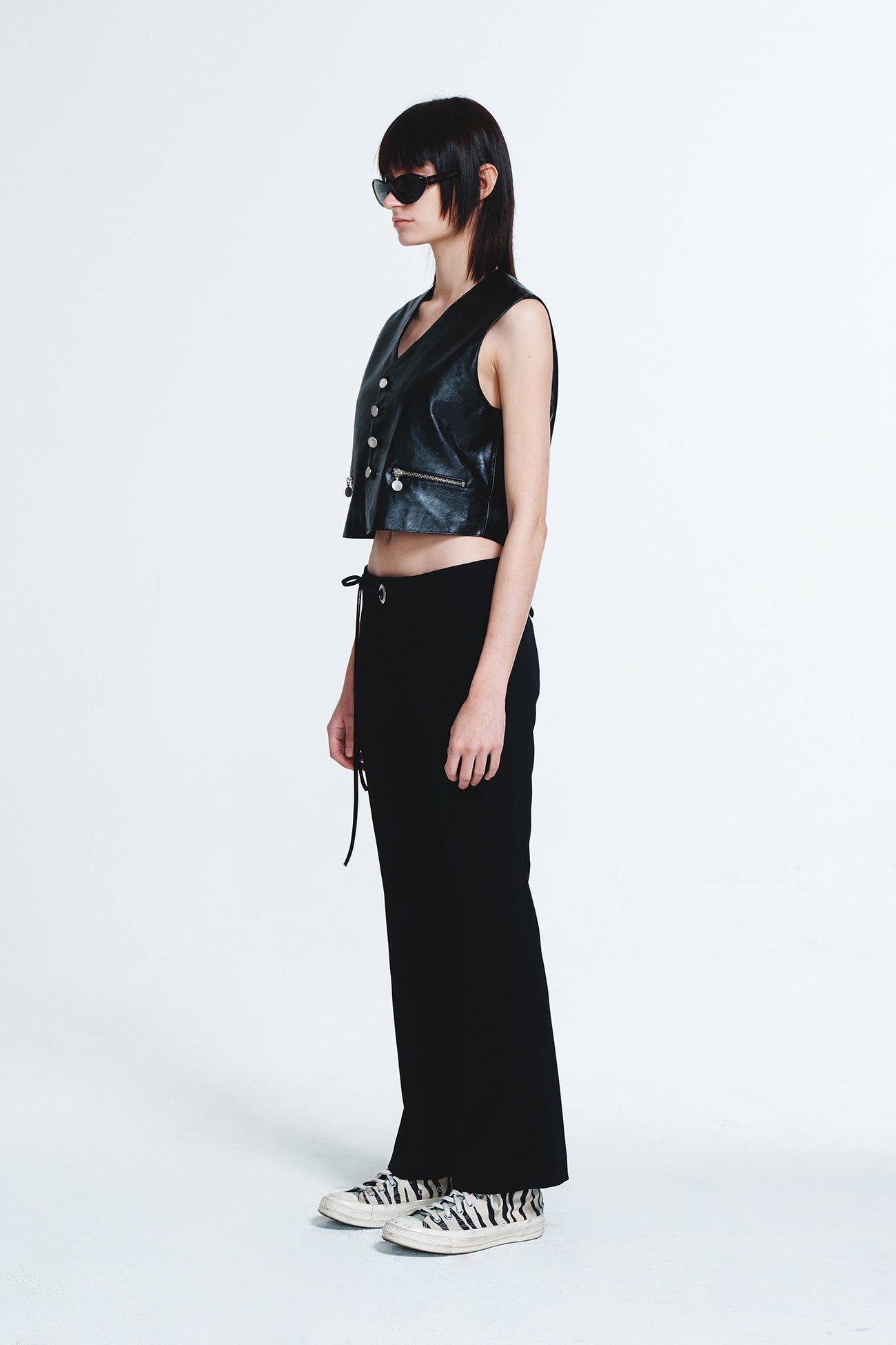 Deinet - Eyelet Point Bootscut Slacks (Black) product image 2 | TRAB K-Fashion Australia
