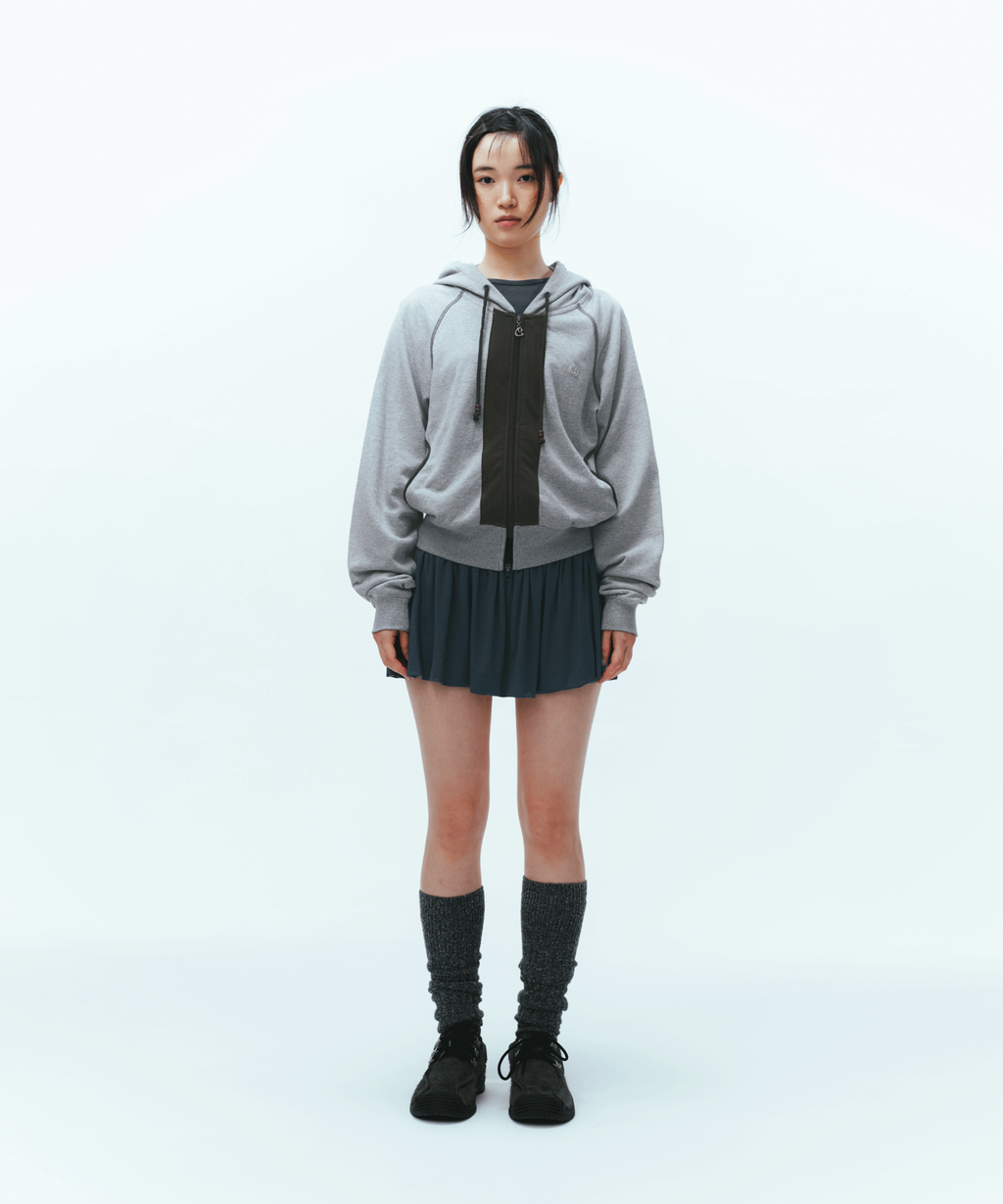 Coyseio - Puckering Hood Zip-Up (Grey) product image 2 | TRAB K-Fashion Australia