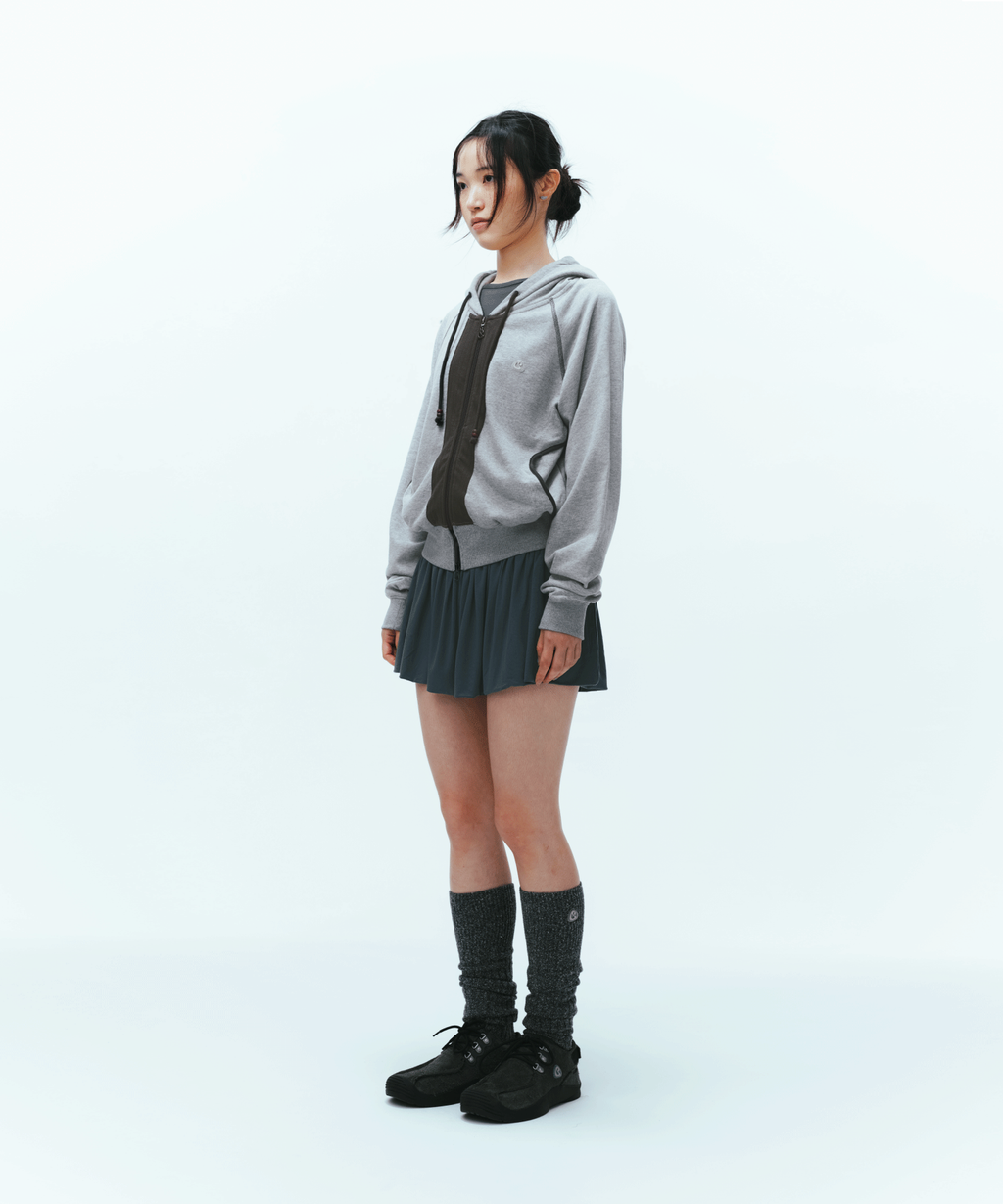 Coyseio - Puckering Hood Zip-Up (Grey) product image 3 | TRAB K-Fashion Australia