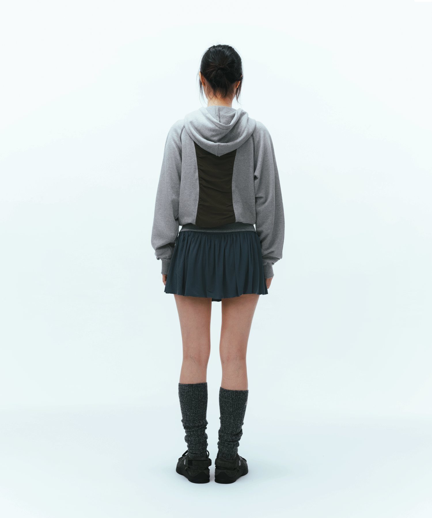 Coyseio - Puckering Hood Zip-Up (Grey) product image 4 | TRAB K-Fashion Australia