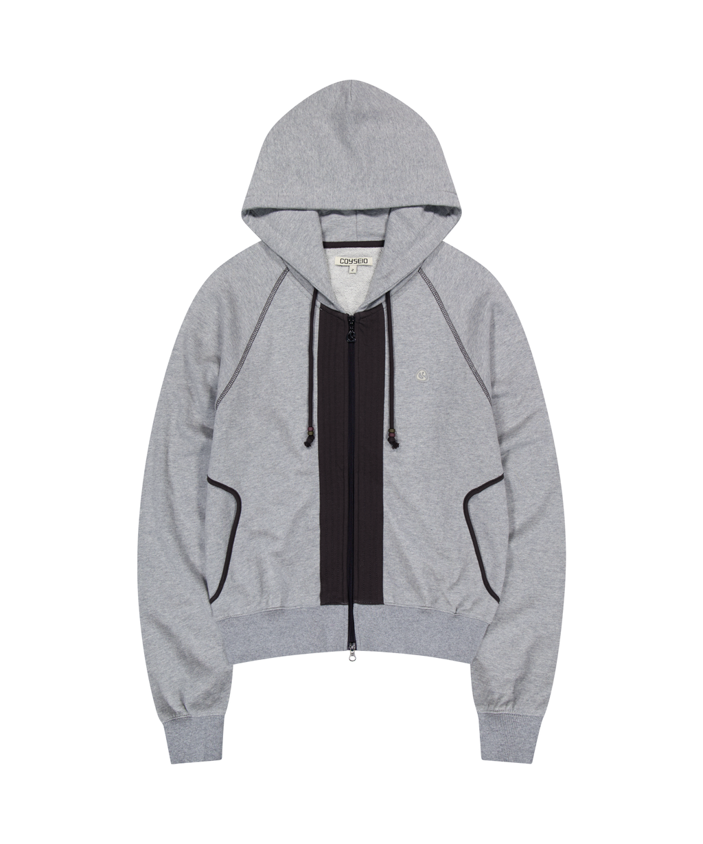 Coyseio - Puckering Hood Zip-Up (Grey) product image 5 | TRAB K-Fashion Australia