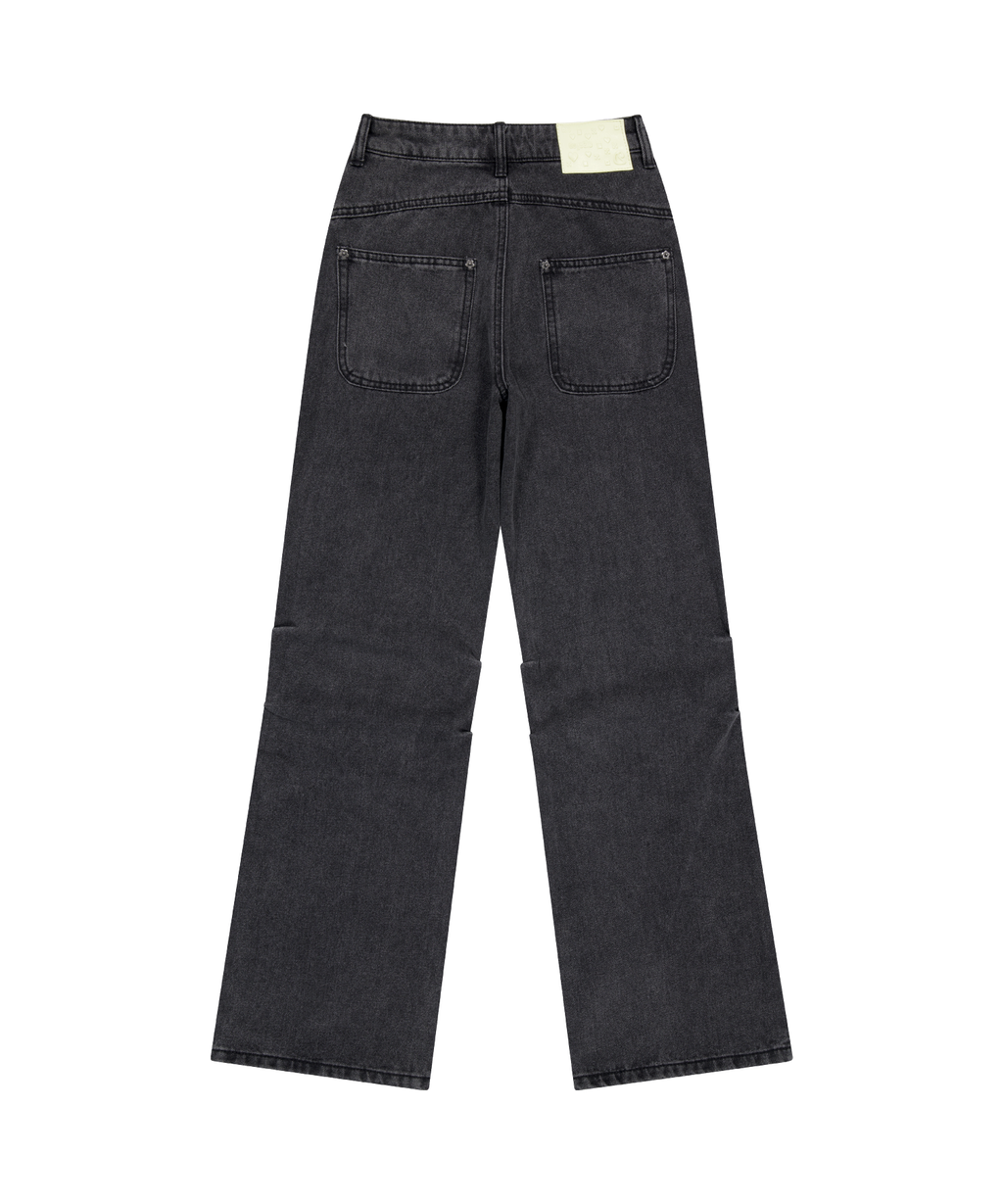 Coyseio - Flower Snap Denim Pants (Black) product image 8 | TRAB K-Fashion Australia