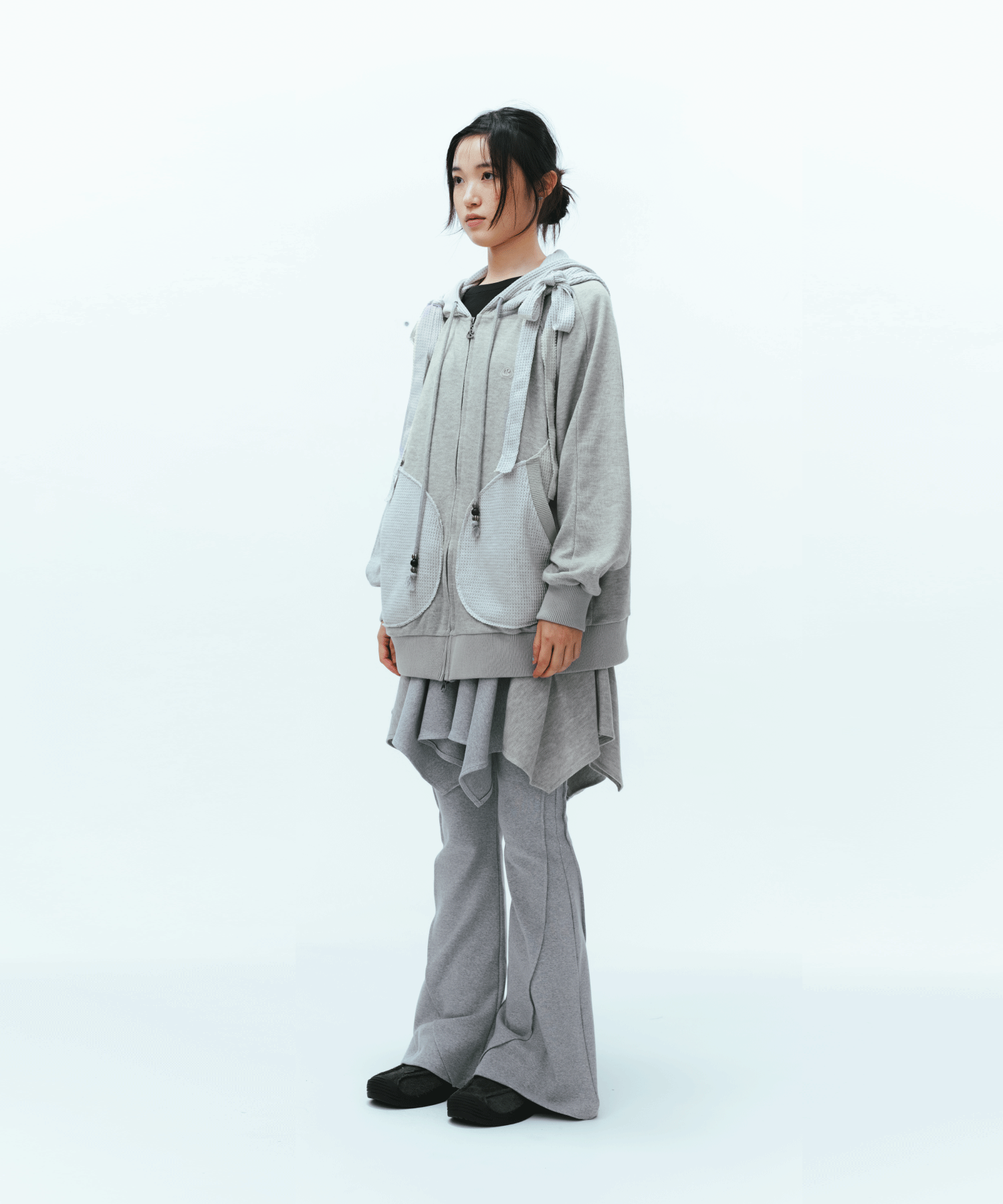 Coyseio - Round Pintuck Pants (Light Grey) product image 6 | TRAB K-Fashion Australia