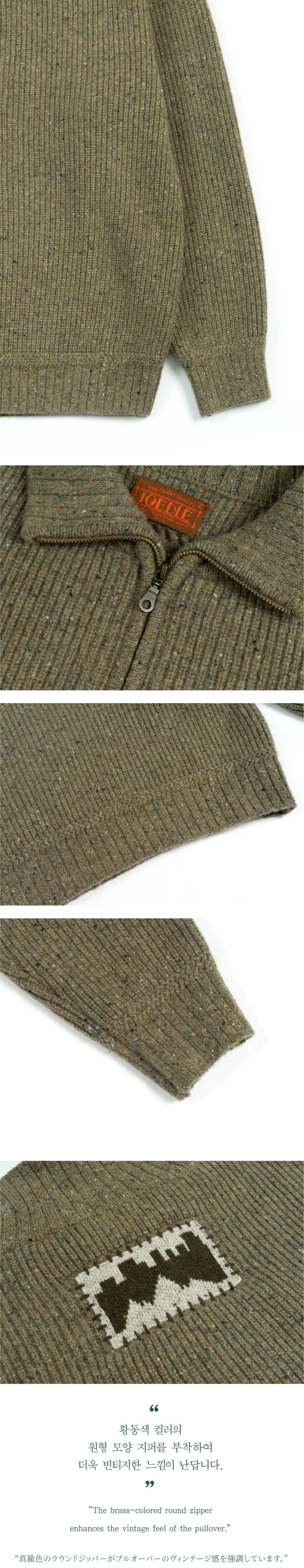 Ioedle - Building Forest Wool Blend Half Zip-Up Knit Pullover (Khaki) product image 10 | TRAB K-Fashion Australia