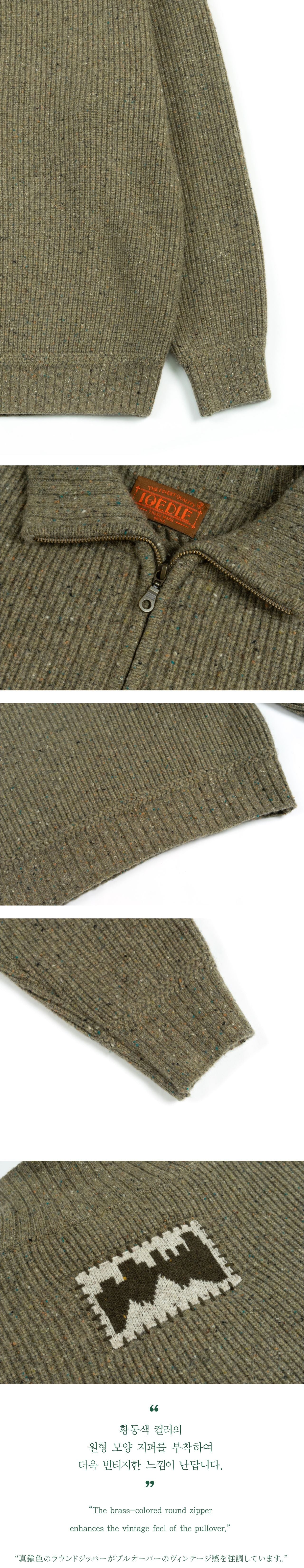 Ioedle - Building Forest Wool Blend Half Zip-Up Knit Pullover (Khaki) product image 10 | TRAB K-Fashion Australia