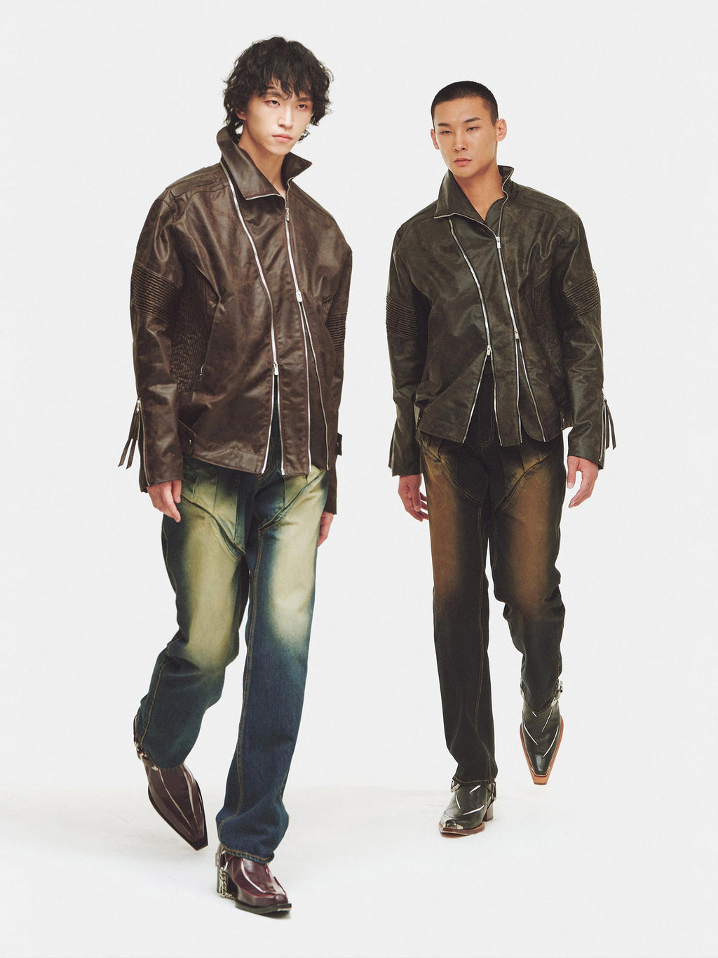Juntae Kim - Asymmetrical Embossing Leather Jacket product image 6 | TRAB K-Fashion Australia
