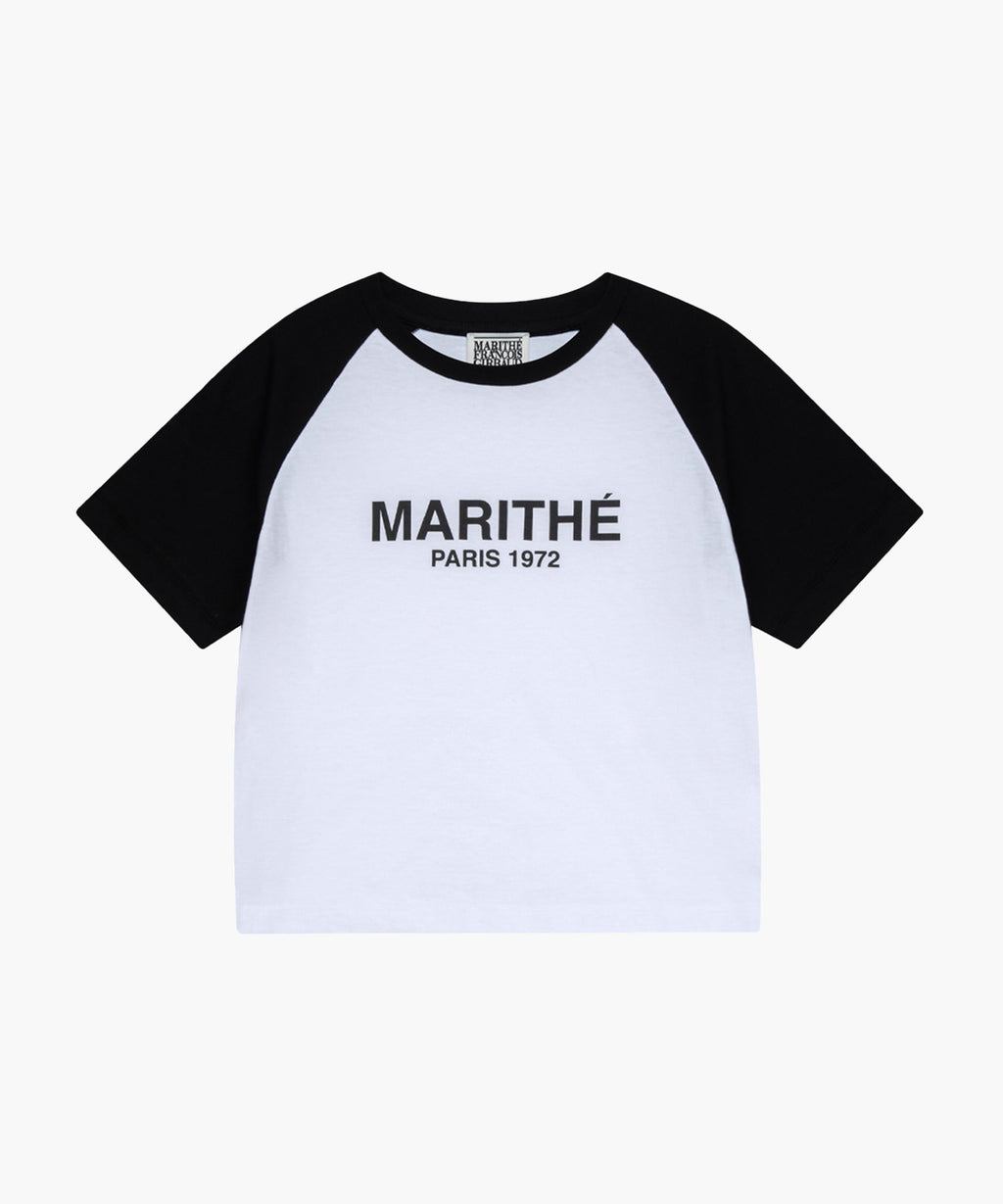 Marithe & Francois Girbaud - Raglan Regular Logo Tee (Black) product image 1 | TRAB K-Fashion Australia