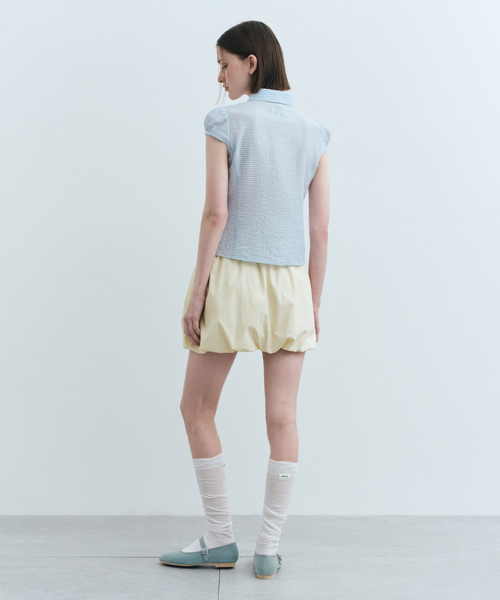 Marithe & Francois Girbaud - Circle Logo Cap Sleeve Shirt (Blue) product image 5 | TRAB K-Fashion Australia