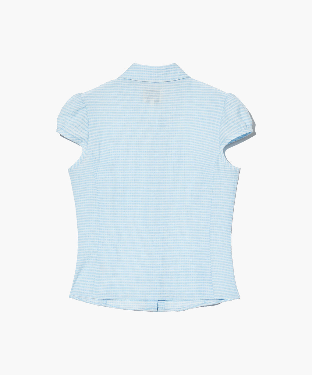 Marithe & Francois Girbaud - Circle Logo Cap Sleeve Shirt (Blue) product image 7 | TRAB K-Fashion Australia