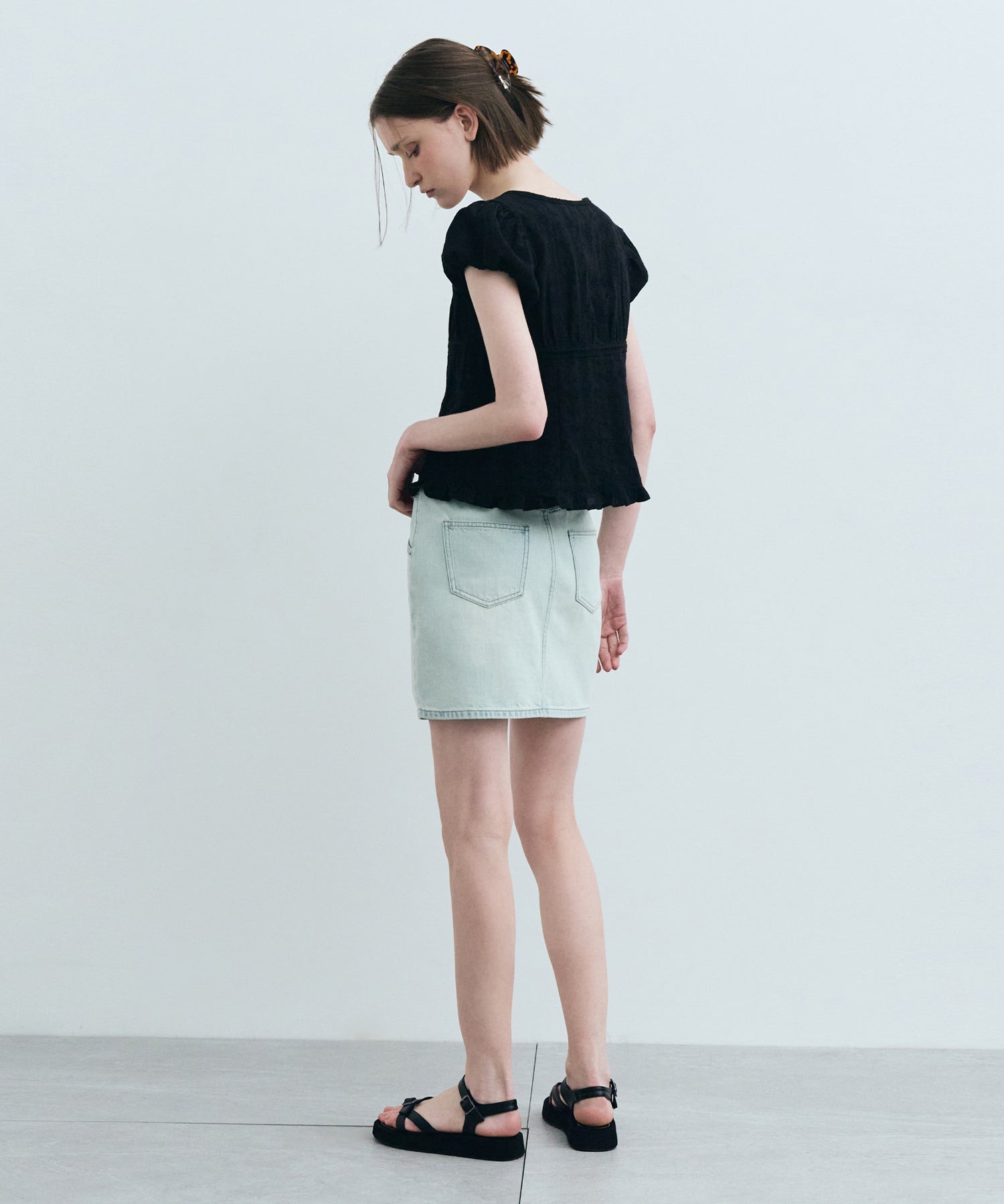 Marithe & Francois Girbaud - Puff Sleeve Lace Shirt (Black) product image 6 | TRAB K-Fashion Australia
