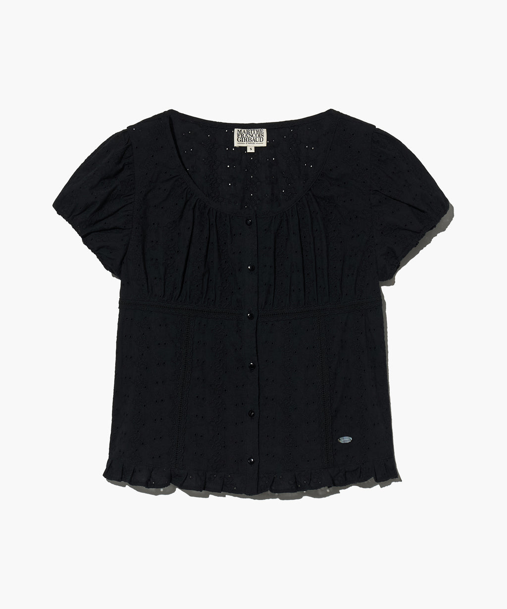 Marithe & Francois Girbaud - Puff Sleeve Lace Shirt (Black) product image 7 | TRAB K-Fashion Australia