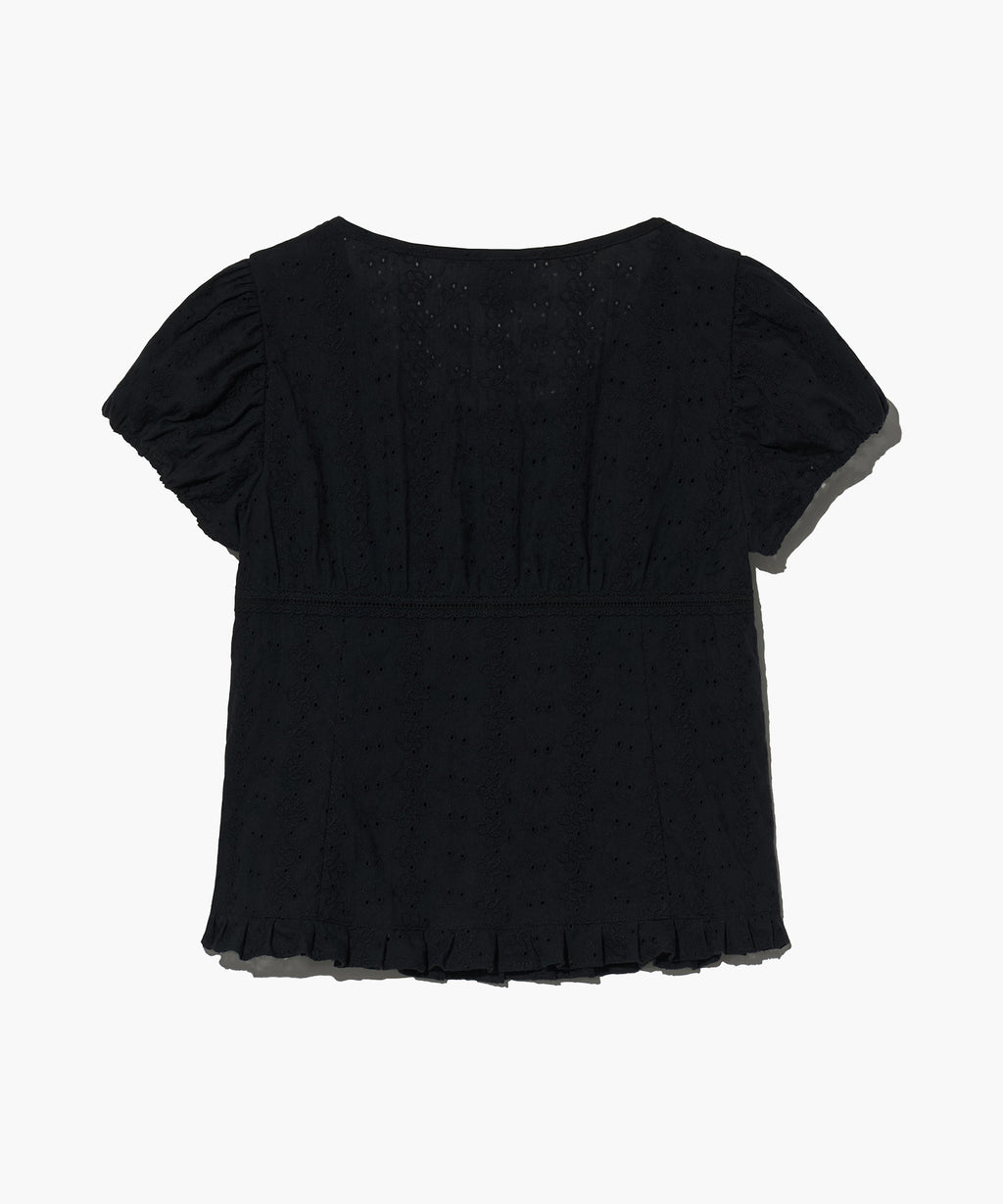 Marithe & Francois Girbaud - Puff Sleeve Lace Shirt (Black) product image 8 | TRAB K-Fashion Australia