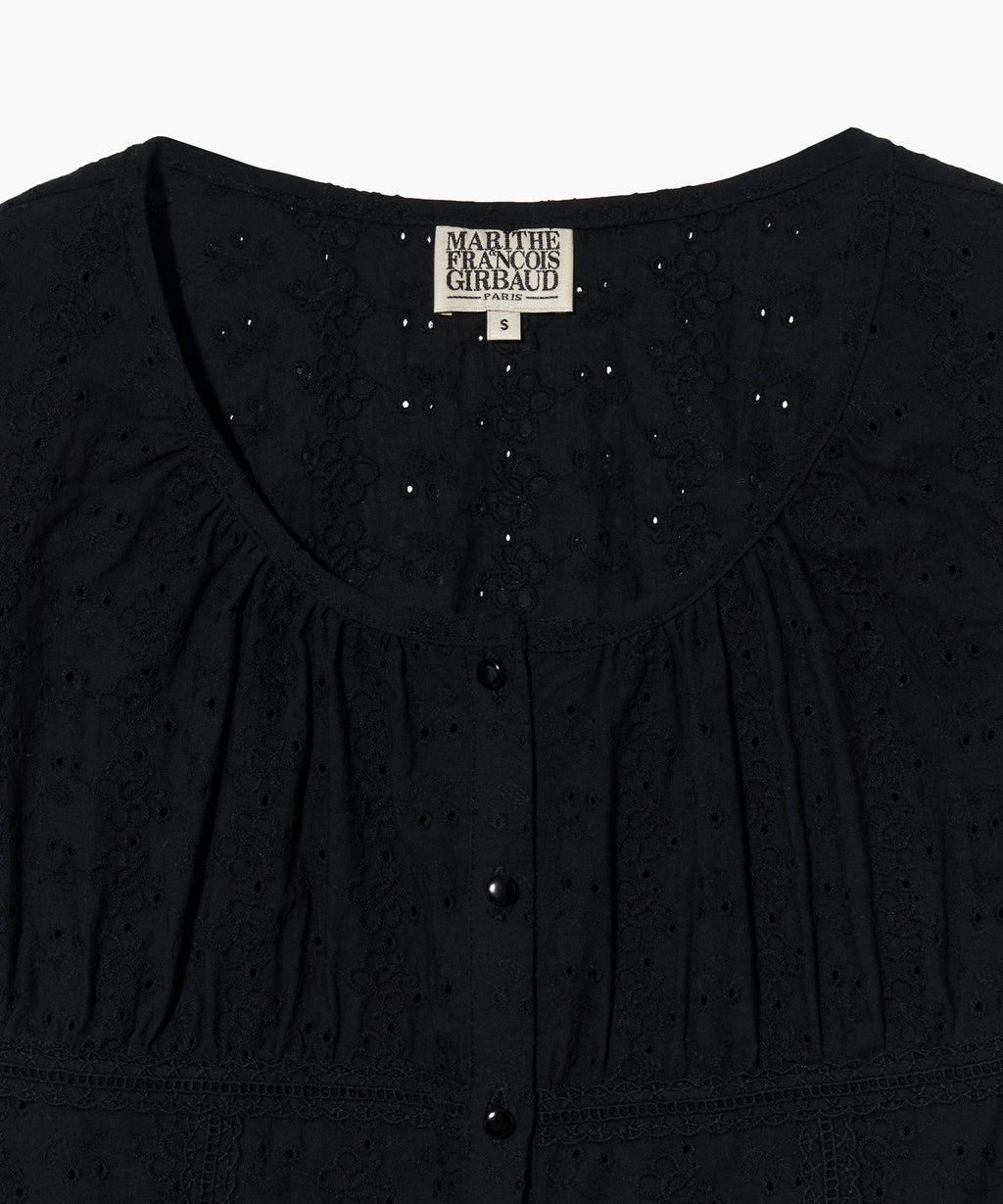 Marithe & Francois Girbaud - Puff Sleeve Lace Shirt (Black) product image 9 | TRAB K-Fashion Australia