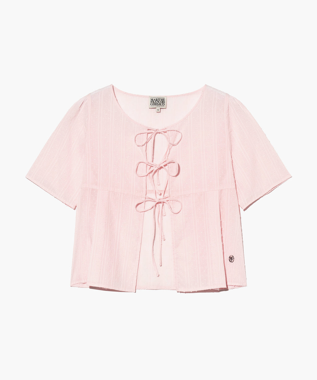 Marithe & Francois Girbaud - Round Neck Ribbon Shirt (Pink) product image 7 | TRAB K-Fashion Australia