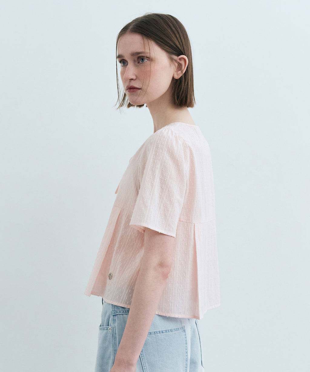 Marithe & Francois Girbaud - Round Neck Ribbon Shirt (Pink) product image 2 | TRAB K-Fashion Australia