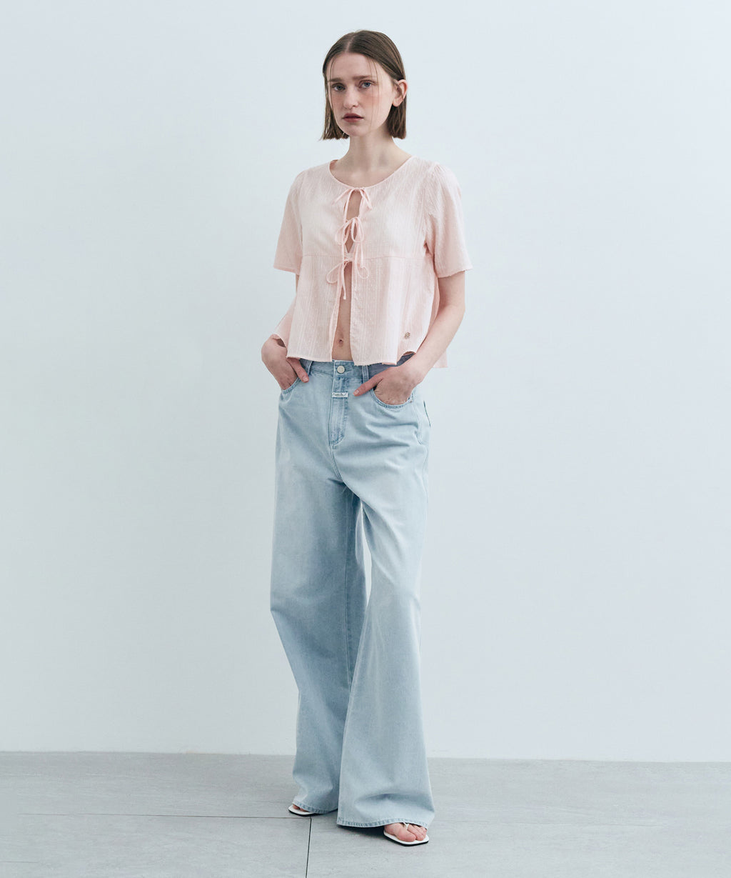 Marithe & Francois Girbaud - Round Neck Ribbon Shirt (Pink) product image 4 | TRAB K-Fashion Australia