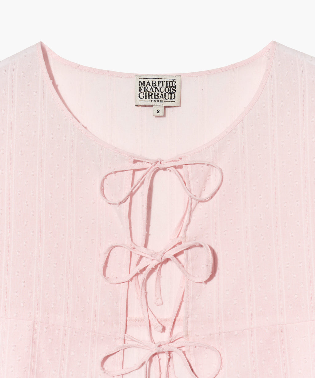 Marithe & Francois Girbaud - Round Neck Ribbon Shirt (Pink) product image 9 | TRAB K-Fashion Australia