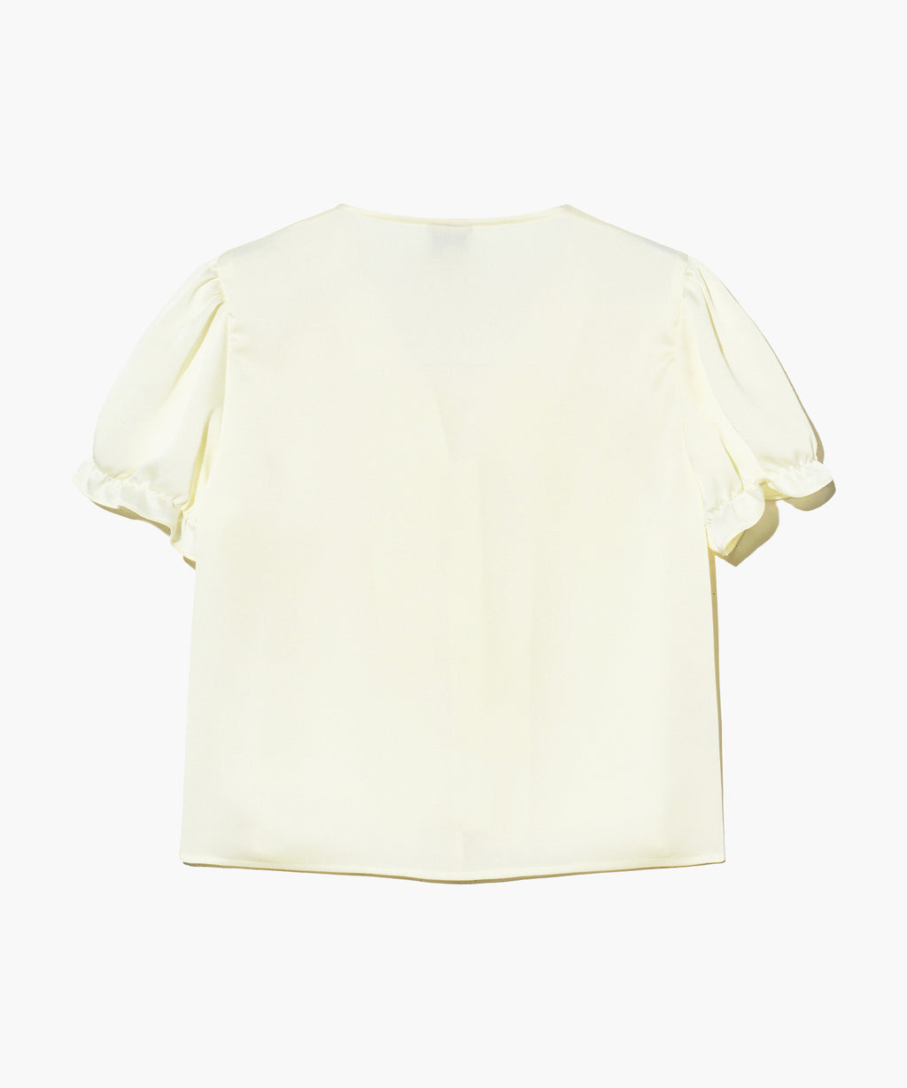 Marithe & Francois Girbaud - Half Sleeve Satin Blouse (Ivory) product image 8 | TRAB K-Fashion Australia