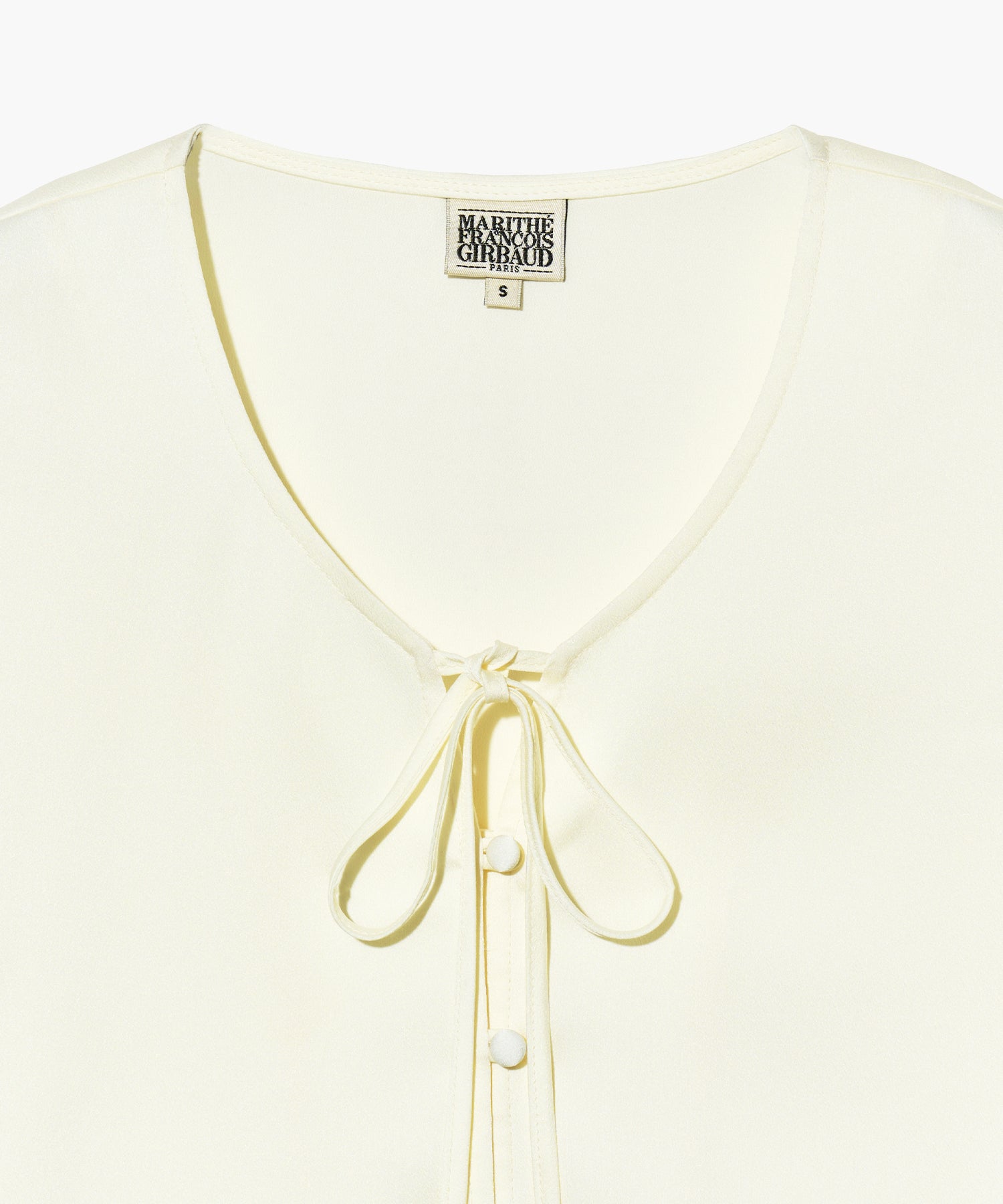Marithe & Francois Girbaud - Half Sleeve Satin Blouse (Ivory) product image 9 | TRAB K-Fashion Australia
