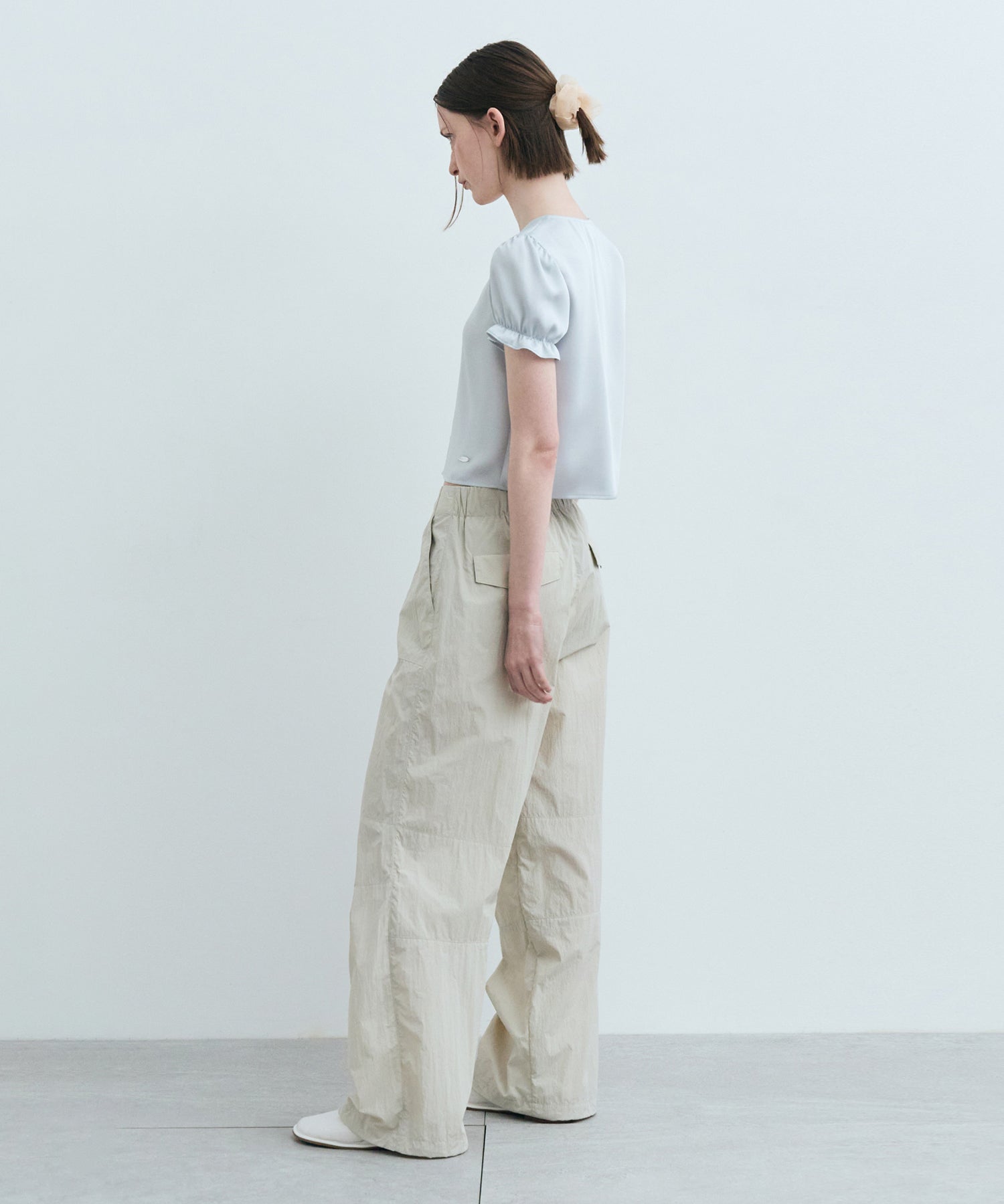 Marithe & Francois Girbaud - Half Sleeve Satin Blouse (Light Blue) product image 5 | TRAB K-Fashion Australia