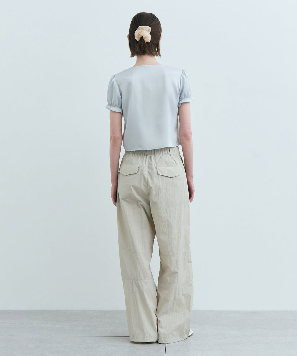 Marithe & Francois Girbaud - Half Sleeve Satin Blouse (Light Blue) product image 6 | TRAB K-Fashion Australia