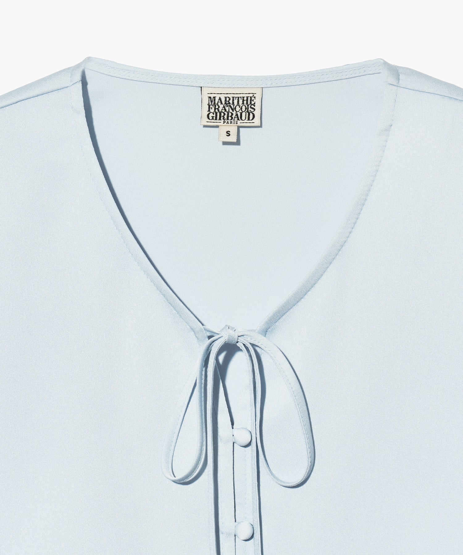 Marithe & Francois Girbaud - Half Sleeve Satin Blouse (Light Blue) product image 9 | TRAB K-Fashion Australia