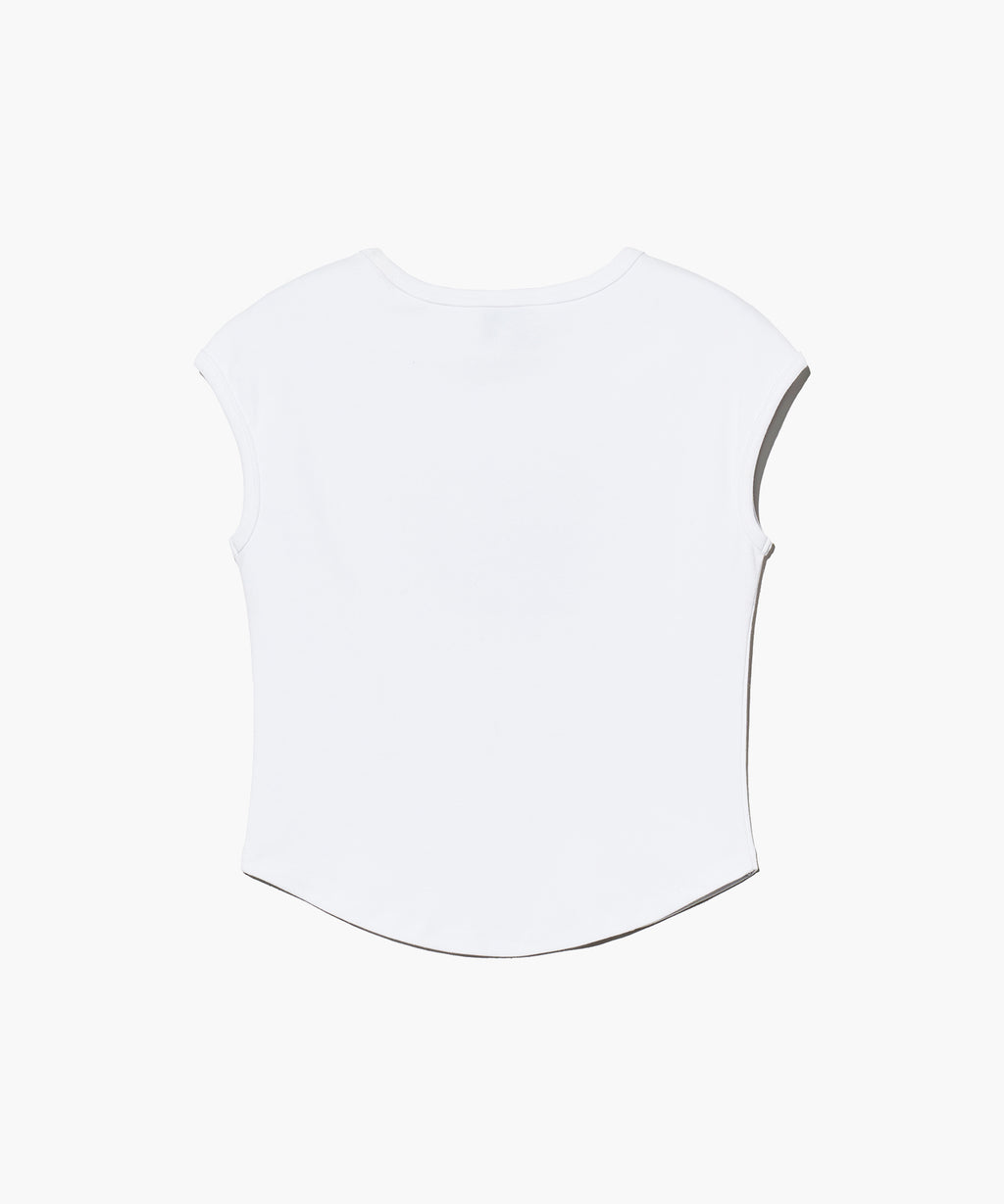 Marithe & Francois Girbaud - Heart Lettering Logo Cap Sleeve Tee (White) product image 8 | TRAB K-Fashion Australia