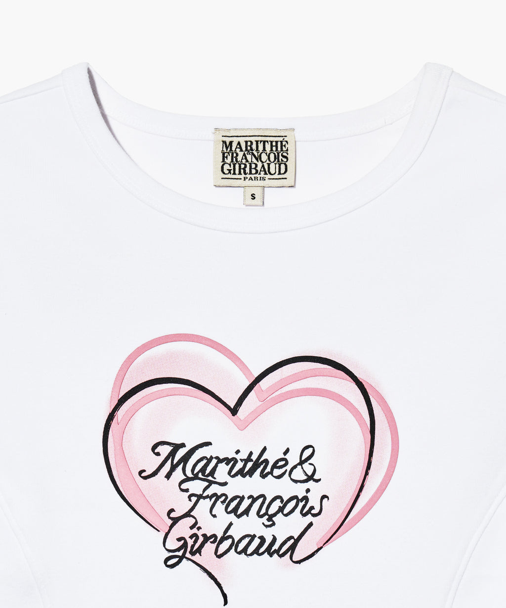 Marithe & Francois Girbaud - Heart Lettering Logo Cap Sleeve Tee (White) product image 9 | TRAB K-Fashion Australia