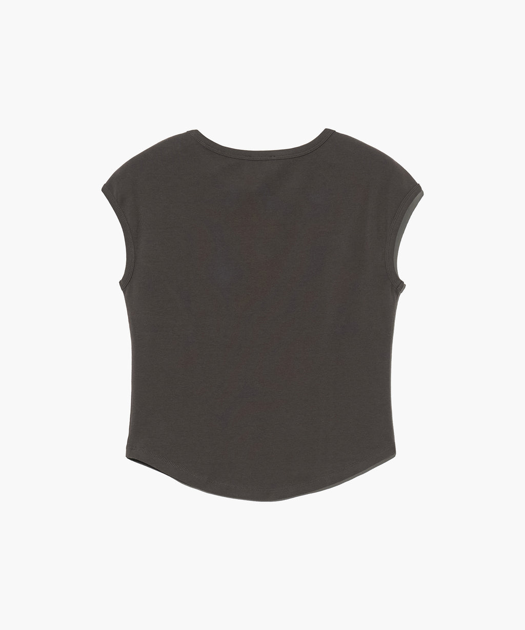 Marithe & Francois Girbaud - Heart Lettering Logo Cap Sleeve Tee (Charcoal) product image 7 | TRAB K-Fashion Australia