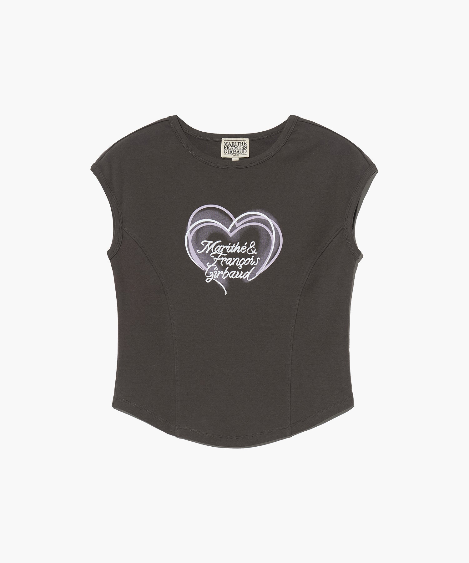 Marithe & Francois Girbaud - Heart Lettering Logo Cap Sleeve Tee (Charcoal) product image 6 | TRAB K-Fashion Australia