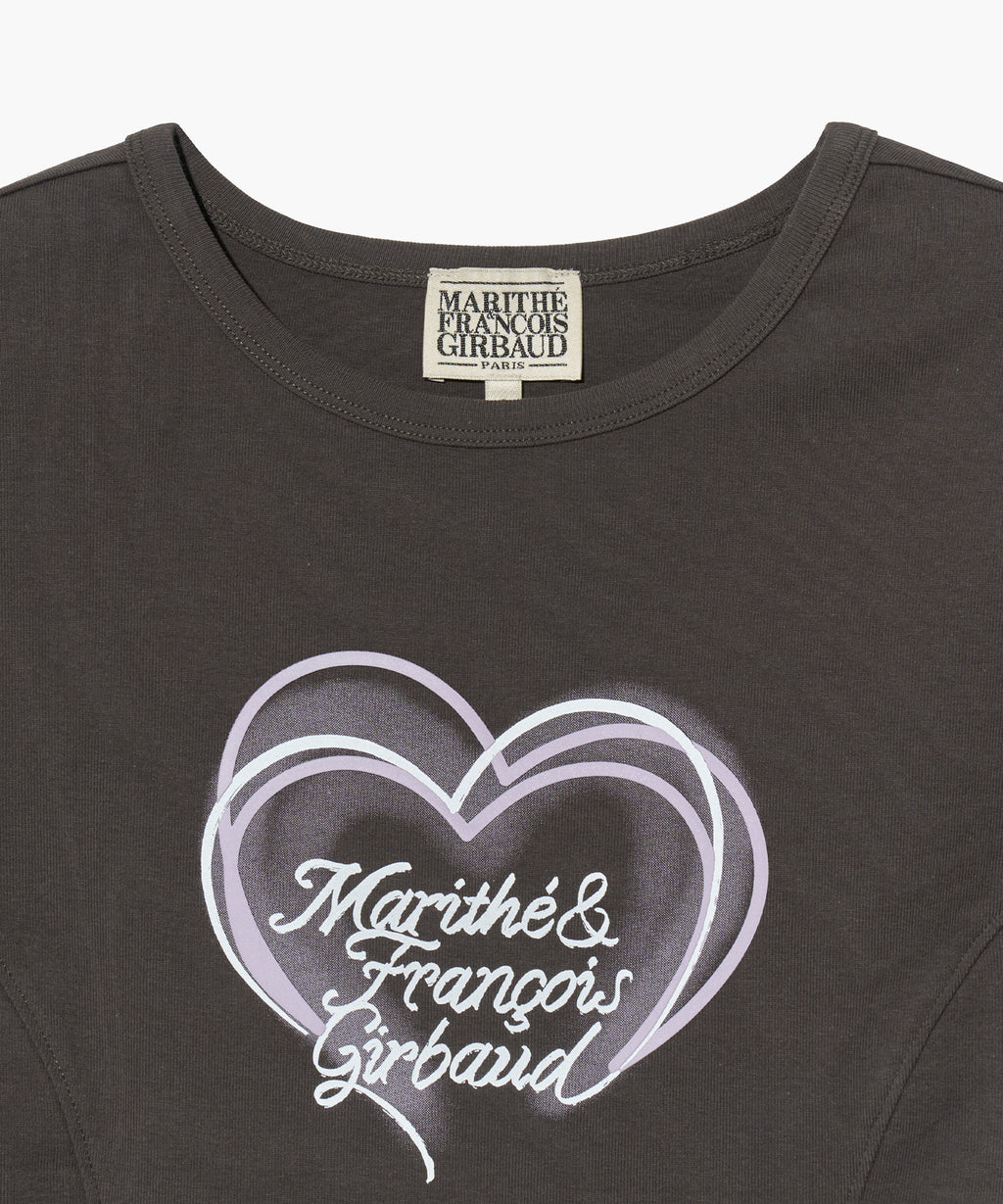 Marithe & Francois Girbaud - Heart Lettering Logo Cap Sleeve Tee (Charcoal) product image 8 | TRAB K-Fashion Australia