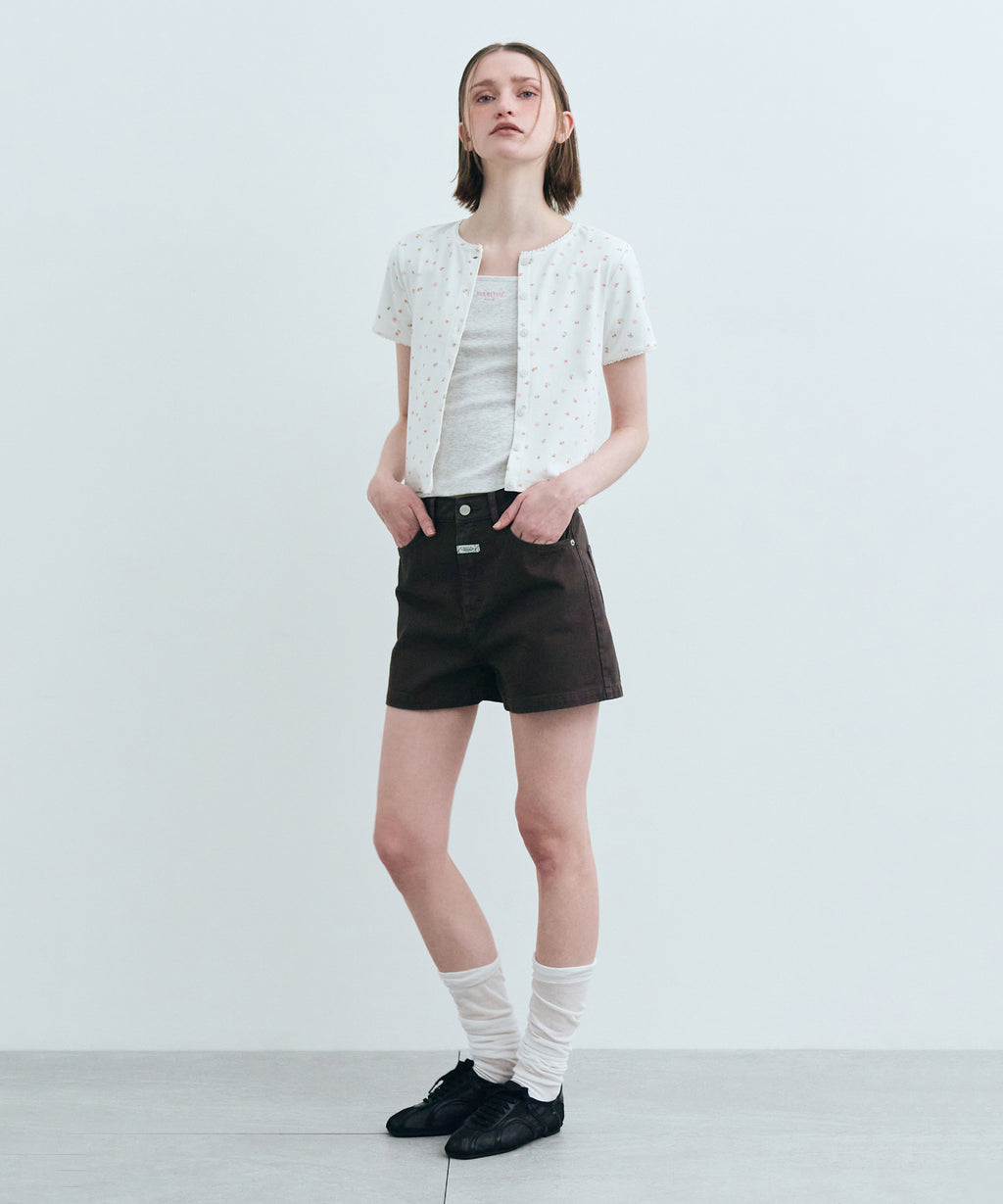 Marithe & Francois Girbaud - Flower Cardigan Tee (White) product image 3 | TRAB K-Fashion Australia