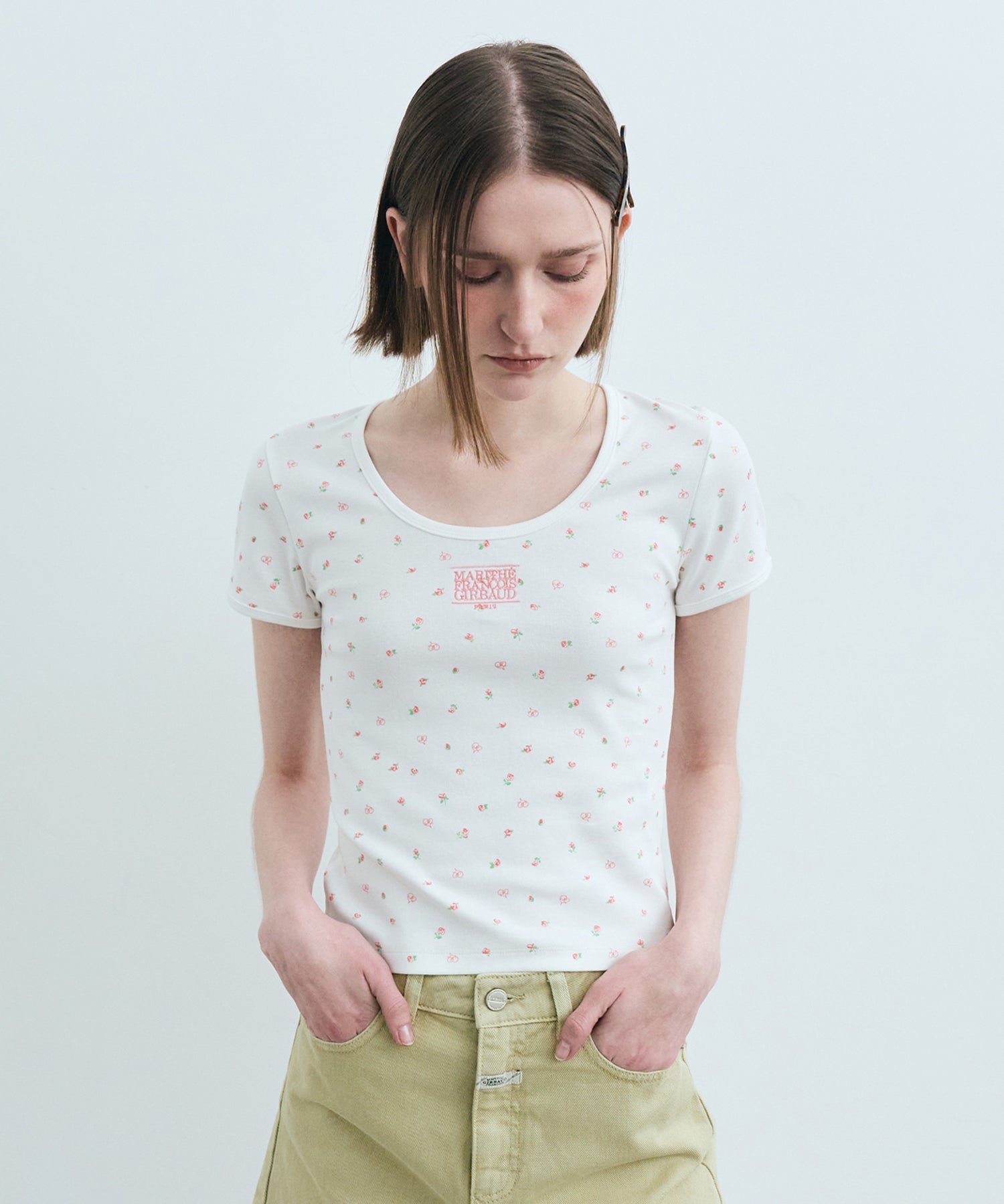 Marithe & Francois Girbaud - Flower Short Sleeve Tee (White) product image 2 | TRAB K-Fashion Australia