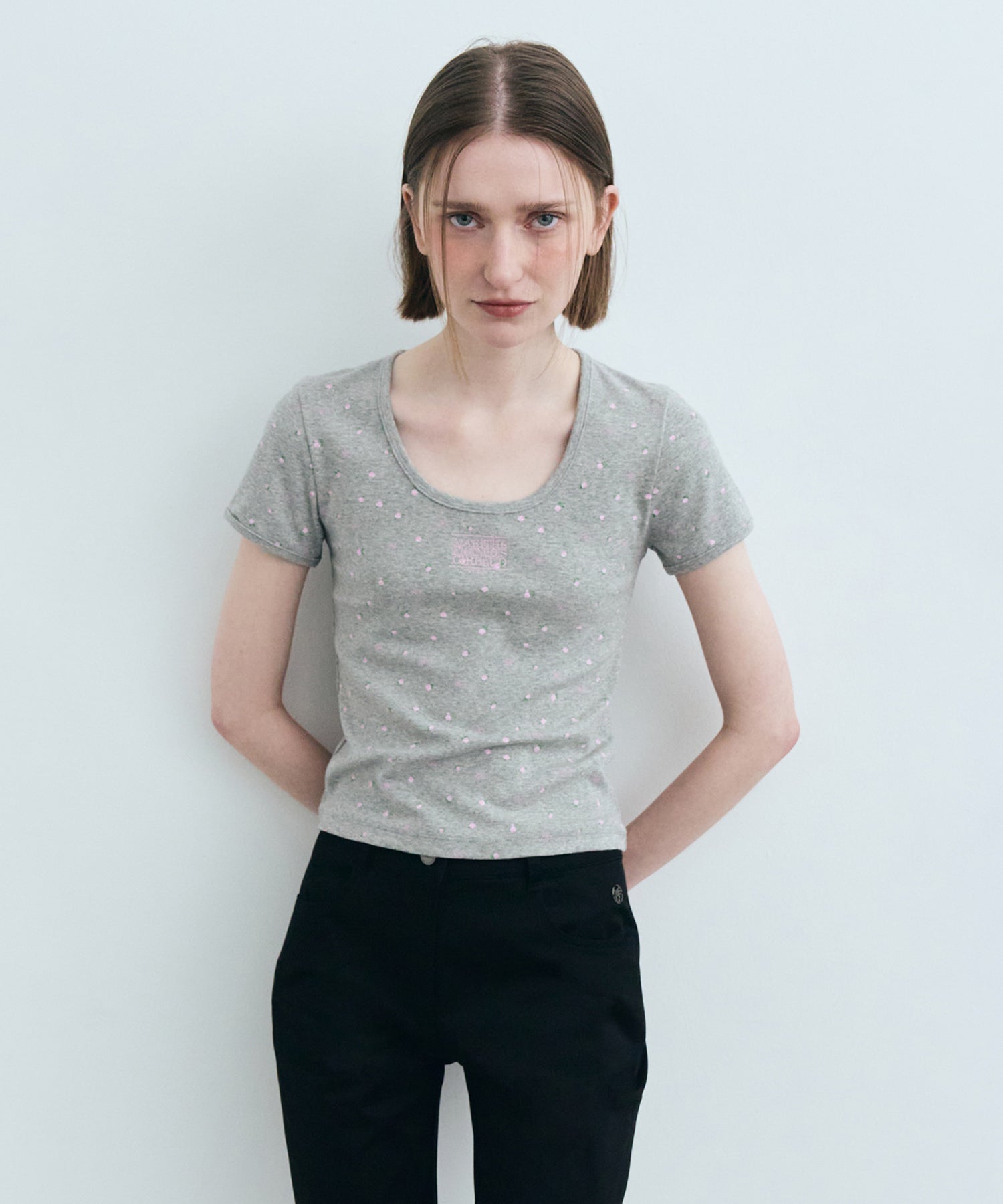 Marithe & Francois Girbaud - Flower Short Sleeve Tee (Melange Gray) product image 4 | TRAB K-Fashion Australia