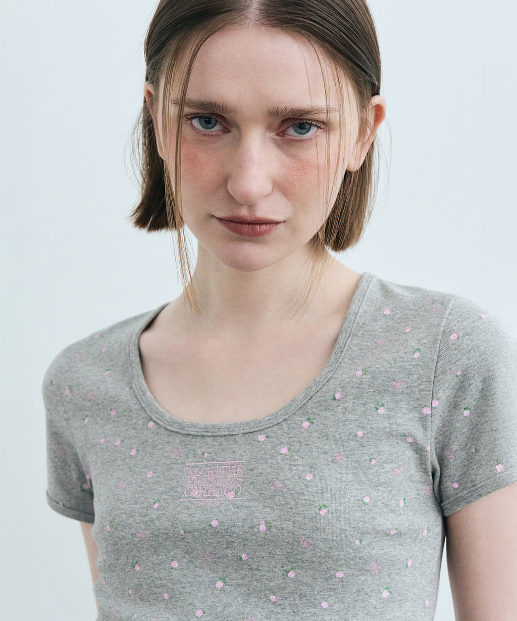 Marithe & Francois Girbaud - Flower Short Sleeve Tee (Melange Gray) product image 6 | TRAB K-Fashion Australia