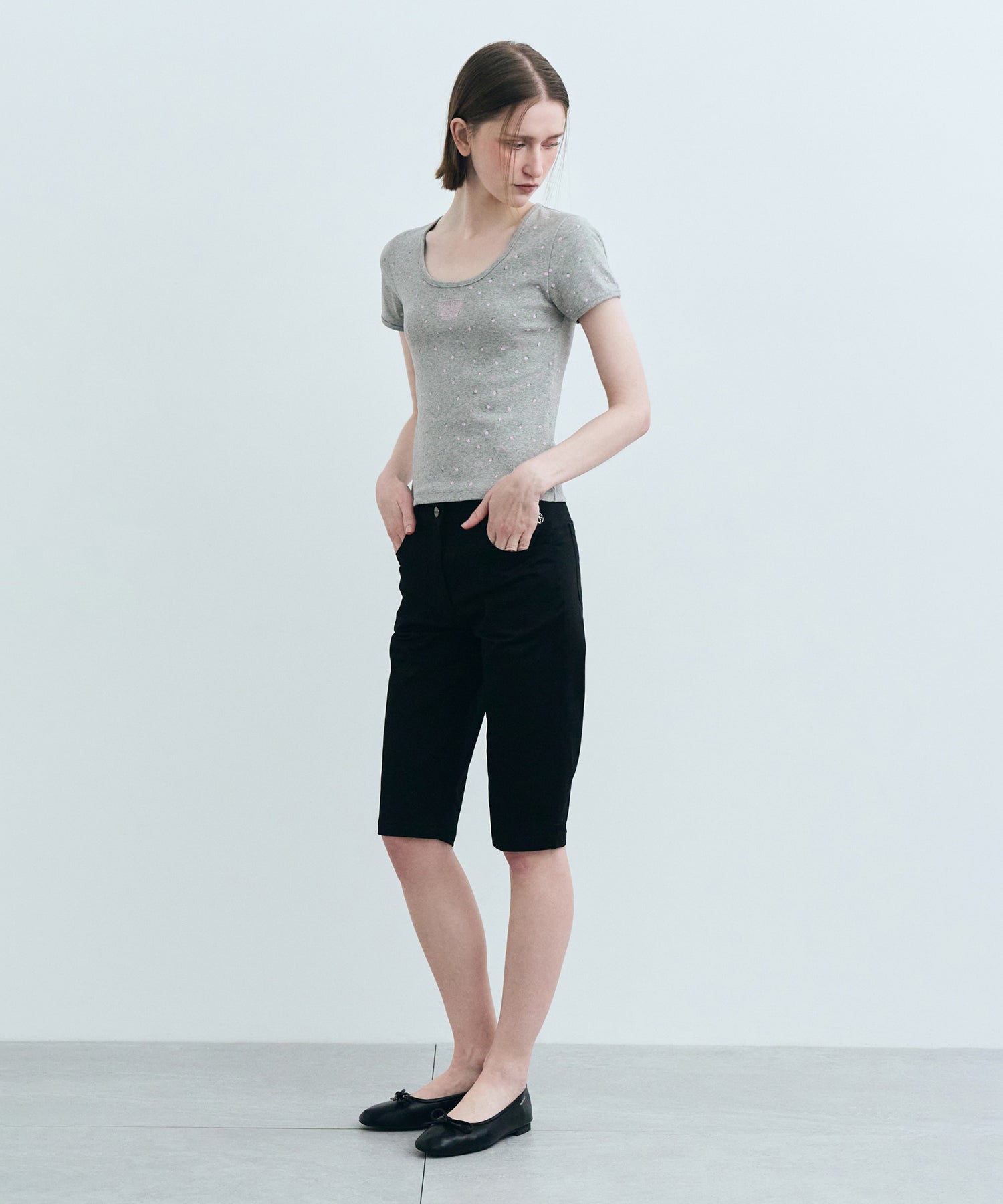 Marithe & Francois Girbaud - Flower Short Sleeve Tee (Melange Gray) product image 8 | TRAB K-Fashion Australia