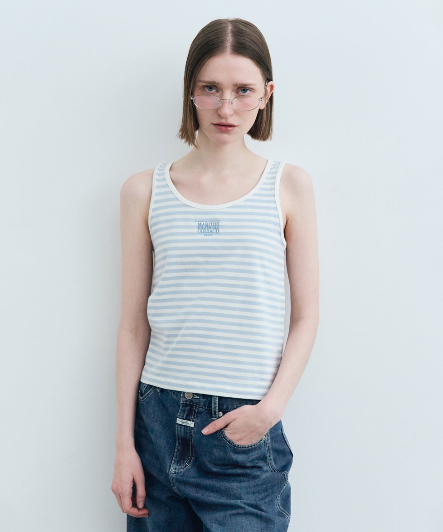 Marithe & Francois Girbaud - Classic Logo Sleeveless (Sky Blue) product image 1 | TRAB K-Fashion Australia