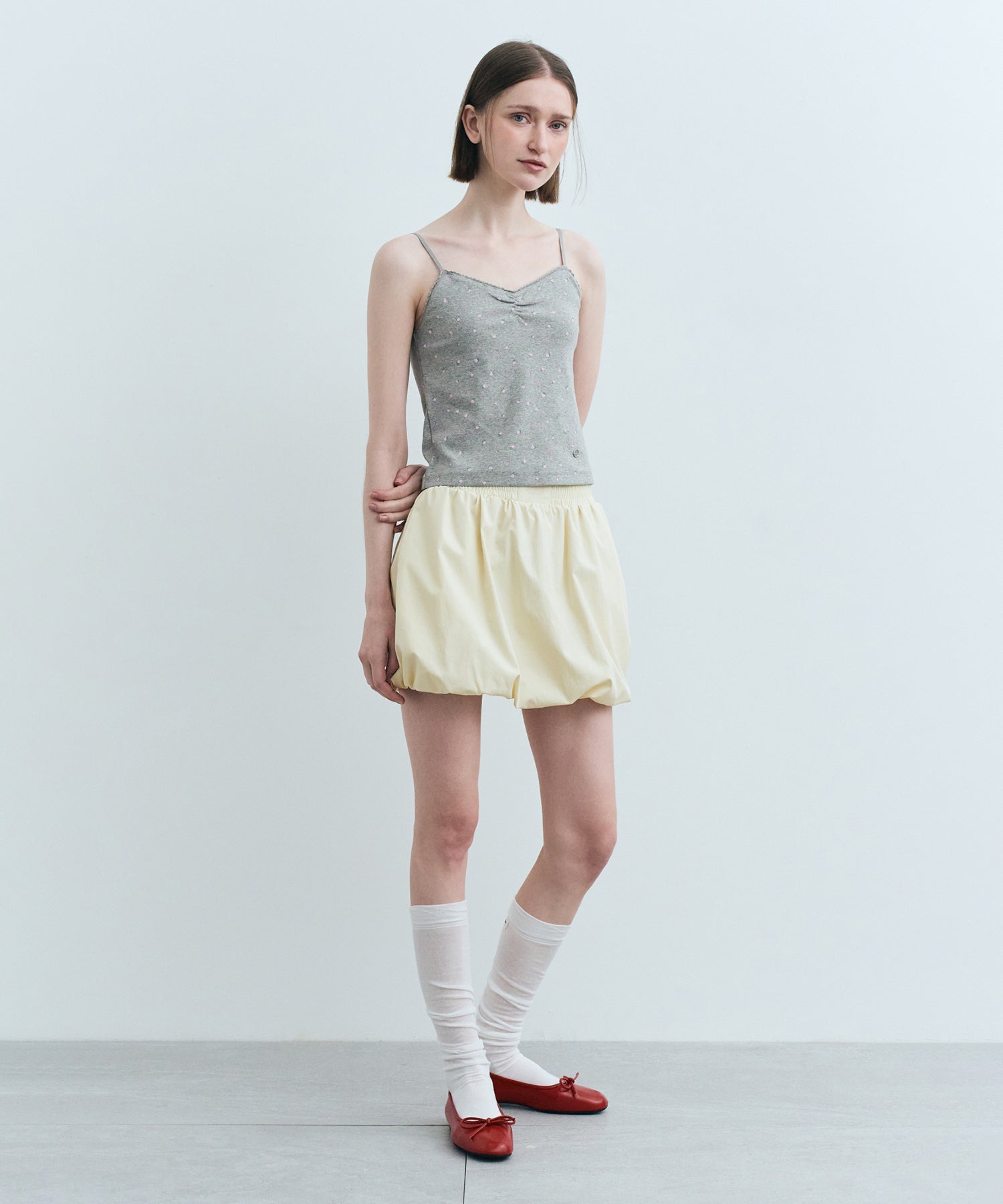 Marithe & Francois Girbaud - Flower Crop Sleeveless Tee (Melange Gray) product image 4 | TRAB K-Fashion Australia