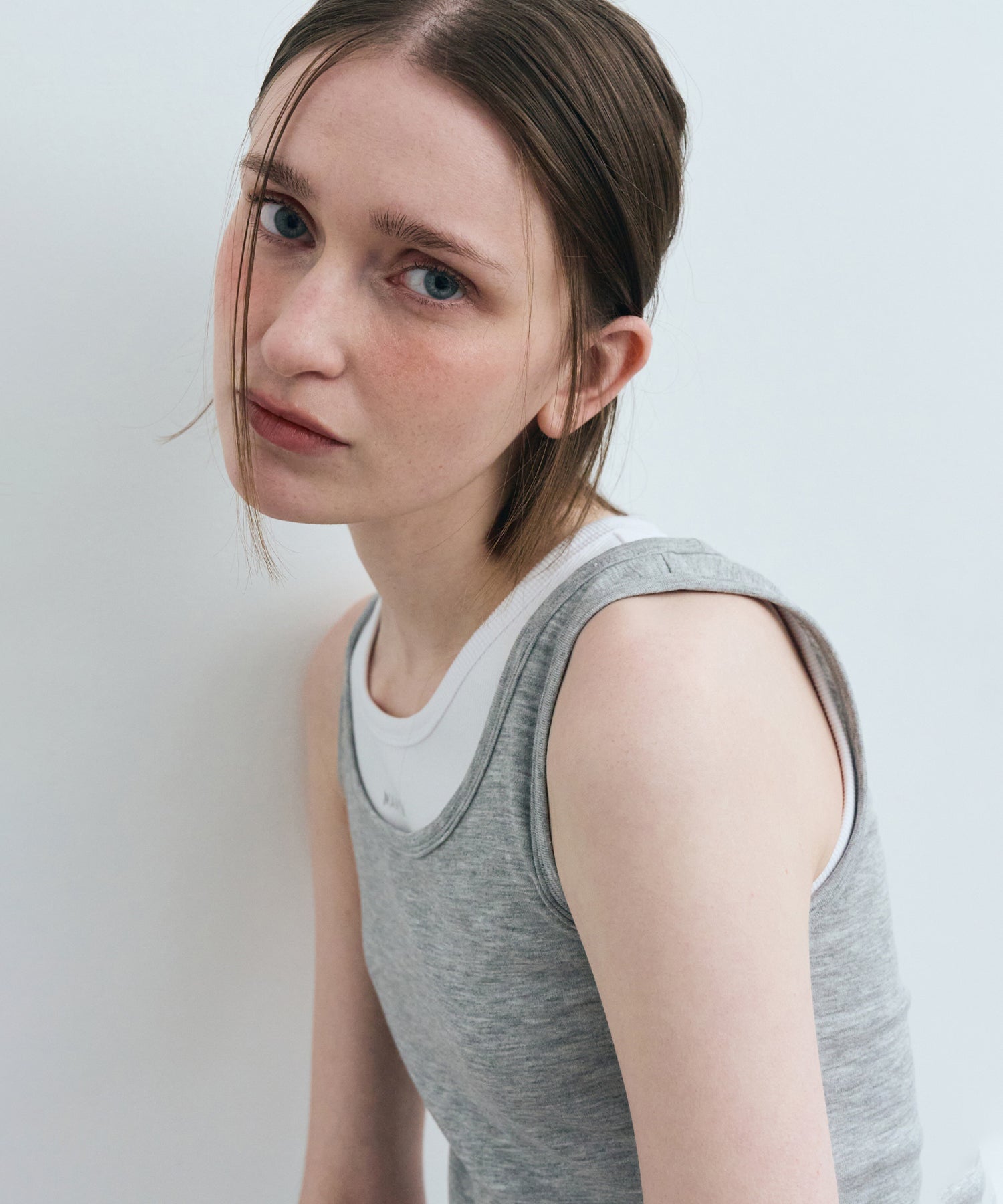 Marithe & Francois Girbaud - Layered Sleeveless (Melange Gray) product image 3 | TRAB K-Fashion Australia