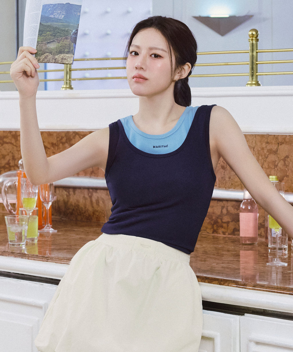 Marithe & Francois Girbaud - Layered Sleeveless (Navy) product image 1 | TRAB K-Fashion Australia