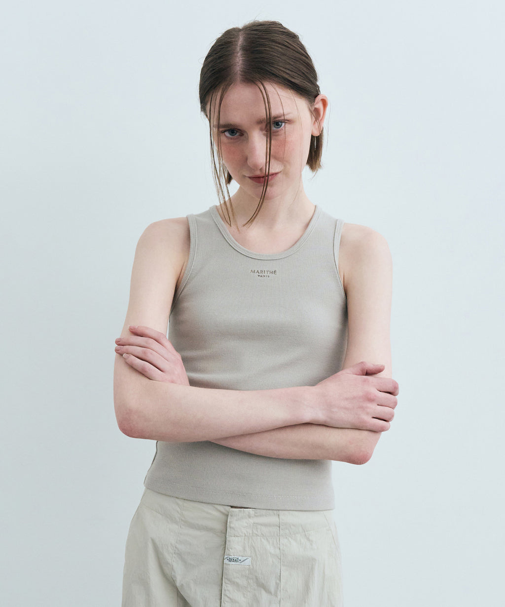 Marithe & Francois Girbaud - U Neck Sleeveless (Light Beige) product image 2 | TRAB K-Fashion Australia