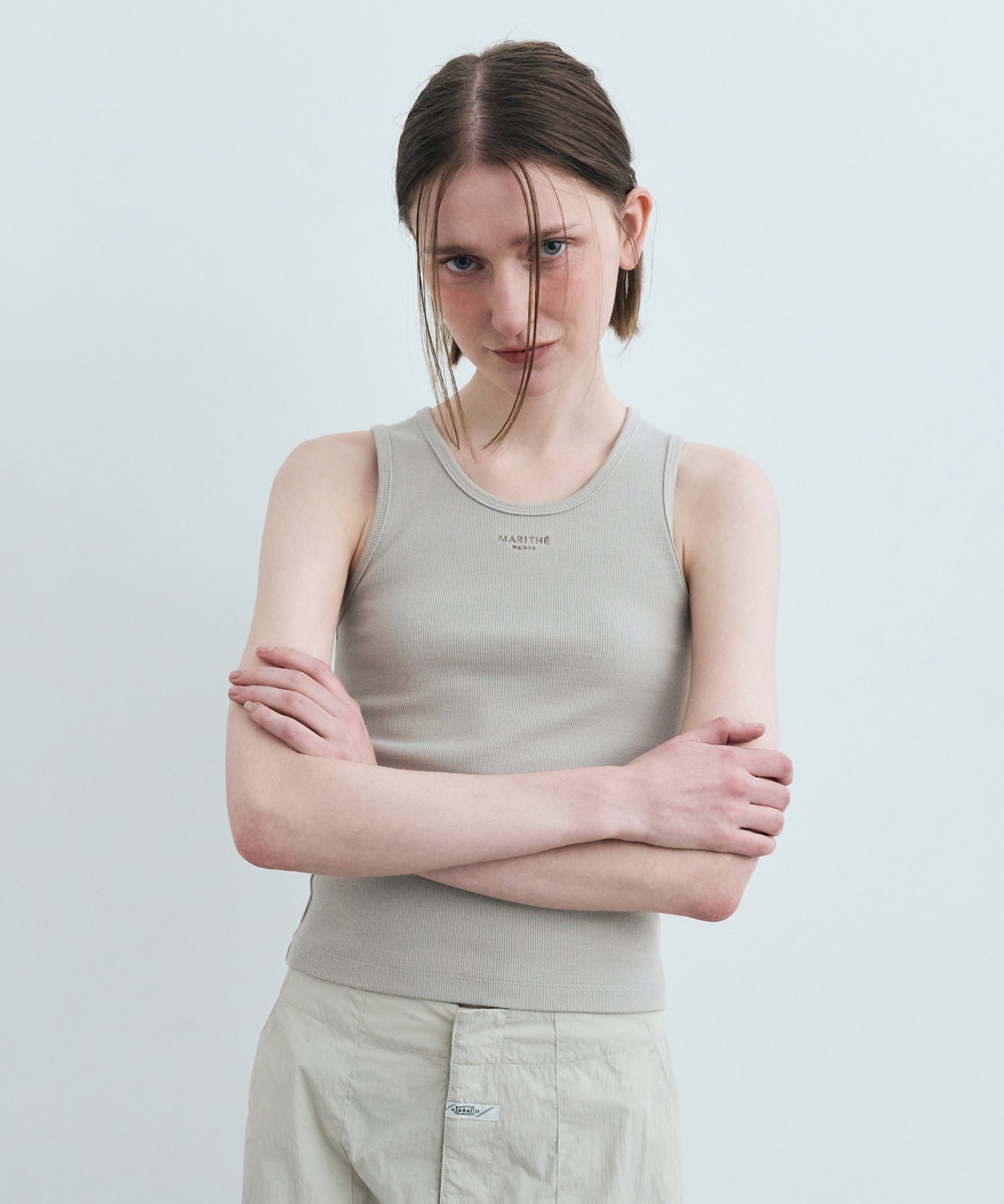 Marithe & Francois Girbaud - U Neck Sleeveless (Light Beige) product image 2 | TRAB K-Fashion Australia