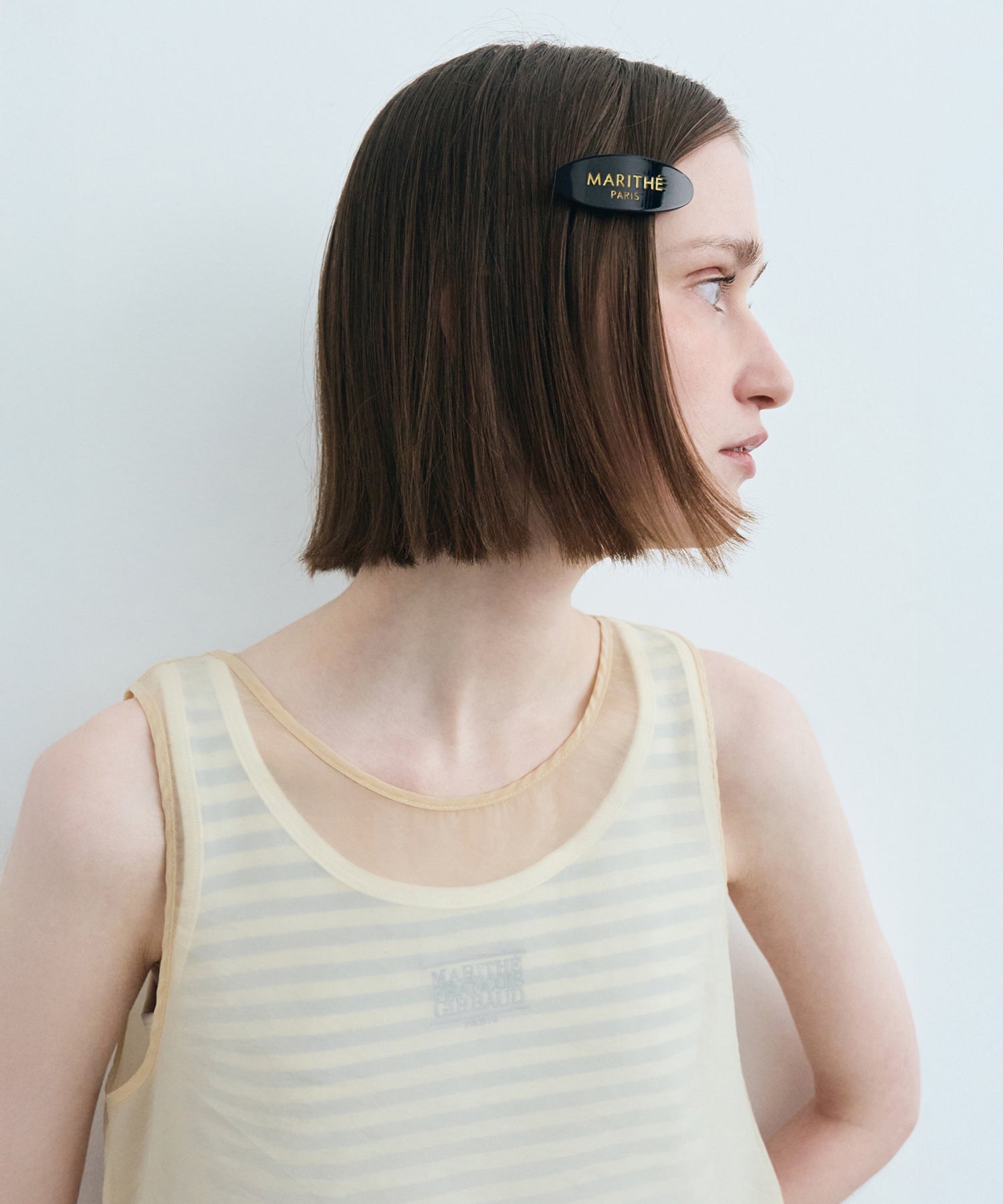 Marithe & Francois Girbaud - Sheer Sleeveless Top (Light Beige) product image 2 | TRAB K-Fashion Australia