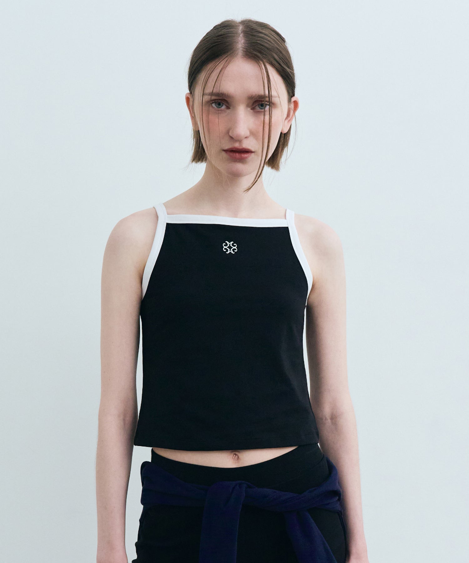 Marithe & Francois Girbaud - Color Block Square Neck Sleeveless (Black) product image 1 | TRAB K-Fashion Australia