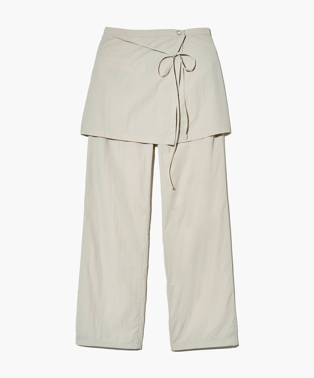 Marithe & Francois Girbaud - Layered Skirt Pants (Light Gray) product image 1 | TRAB K-Fashion Australia