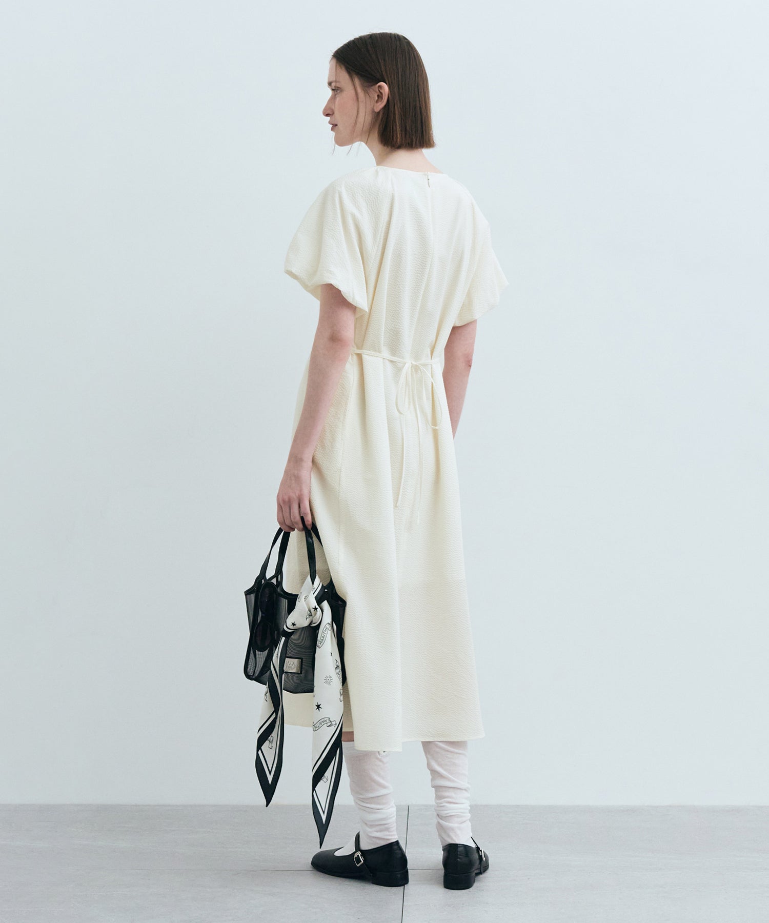Marithe & Francois Girbaud - Puff Sleeve Dress (Cream) product image 2 | TRAB K-Fashion Australia